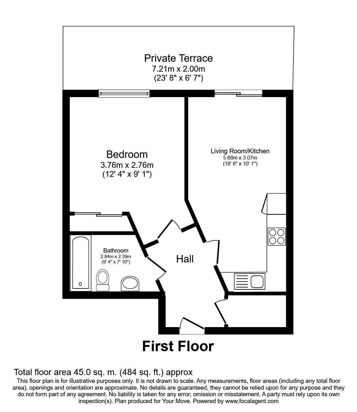Floorplan of 1 bedroom  Flat to rent, Canon Court, 91 Manor Road, Wallington, SM6