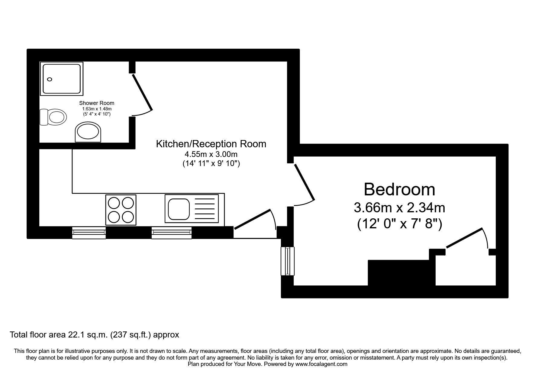 Floorplan of 1 bedroom Flat to rent, Windmill Road, Croydon, CR0