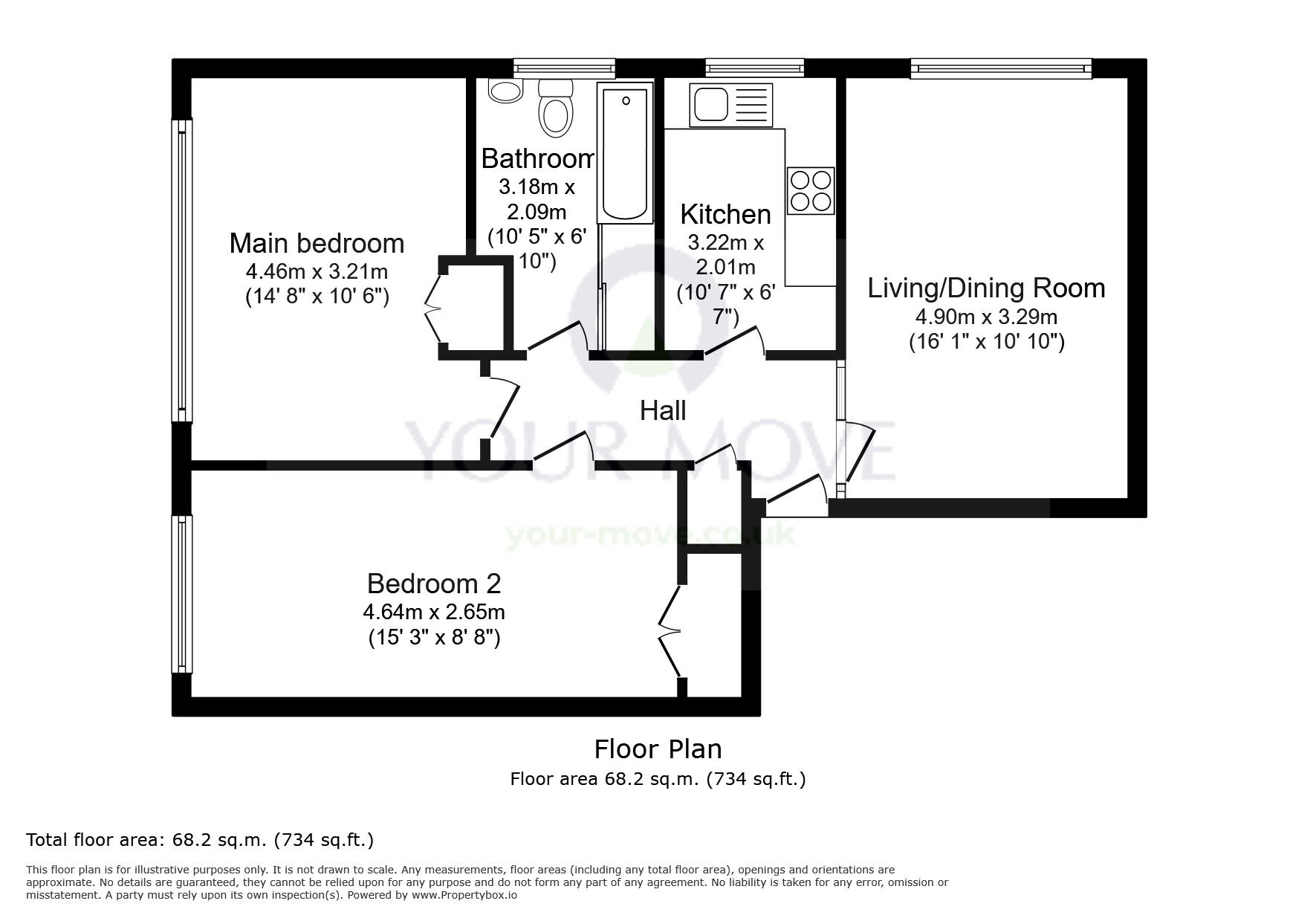 Floorplan of 2 bedroom Flat for sale, Albion Road, Sutton, SM2