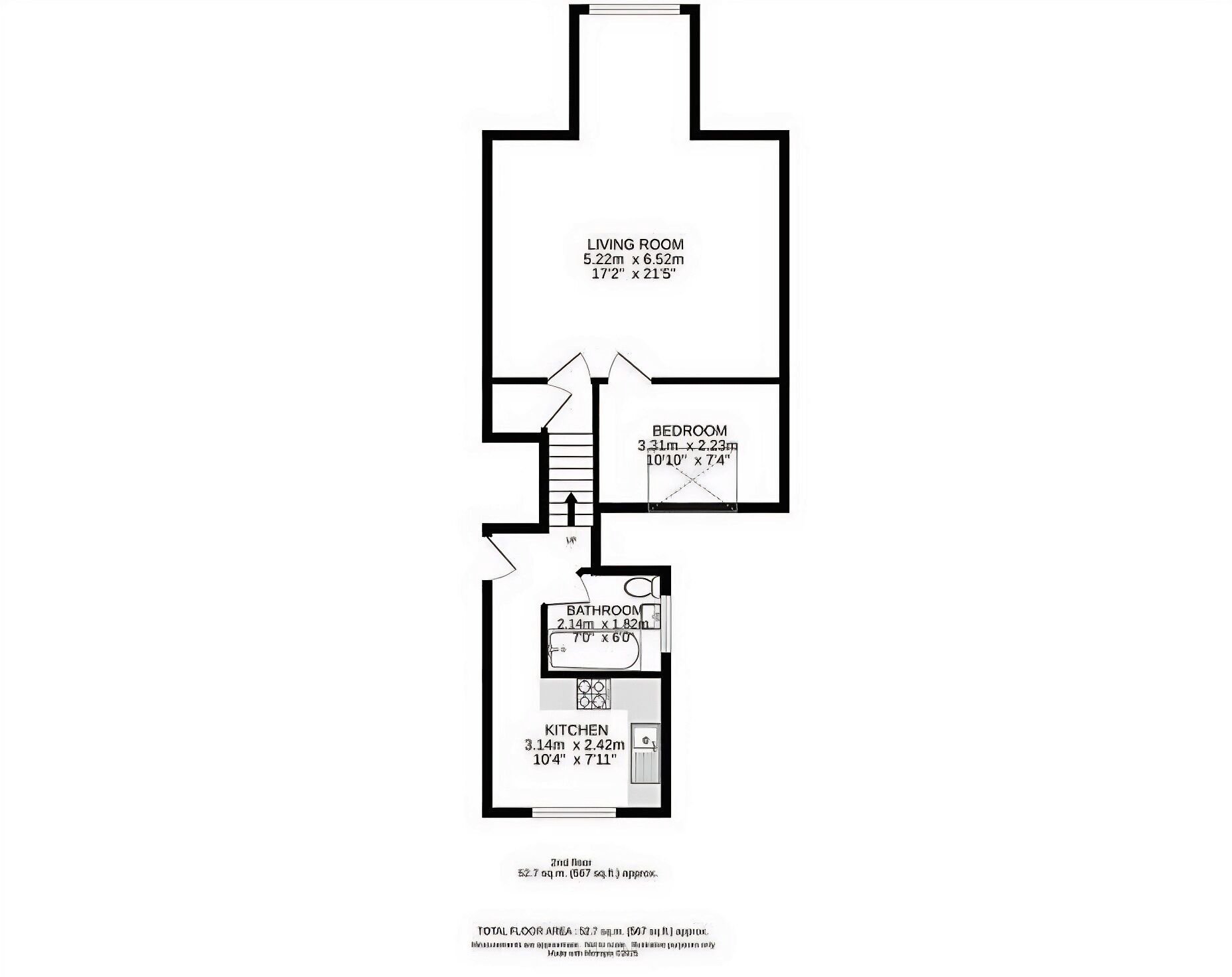 Floorplan of 1 bedroom  Flat for sale, Clyde Road, Wallington, SM6