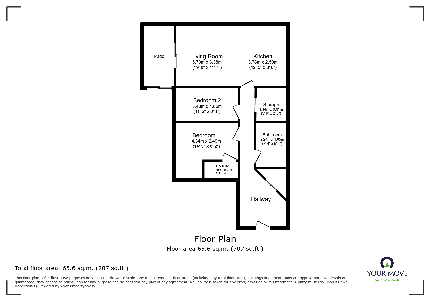 Floorplan of 2 bedroom  Flat for sale, Woodcote Road, Wallington, SM6