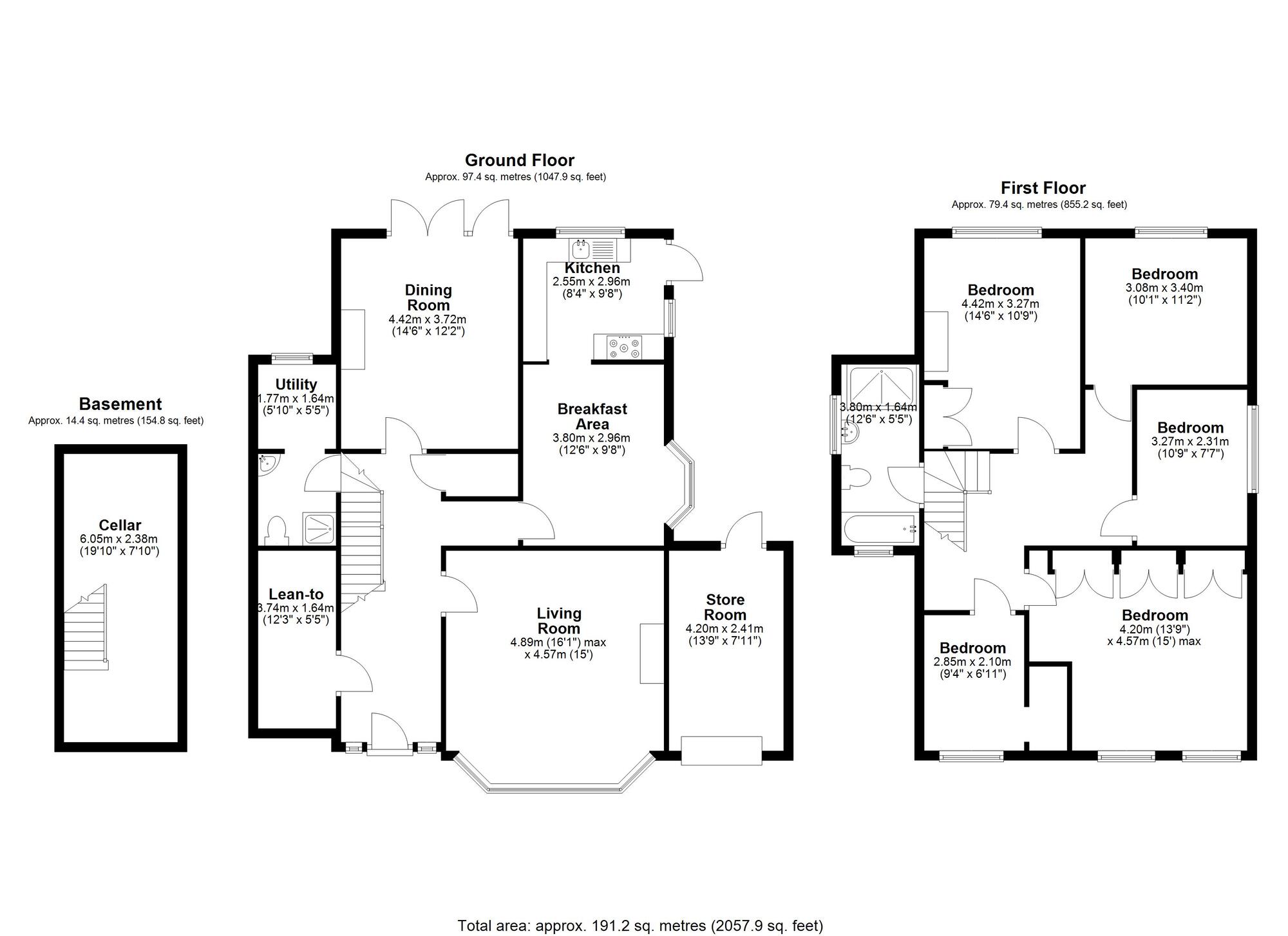 Floorplan of 5 bedroom Detached House for sale, Ross Road, Wallington, SM6