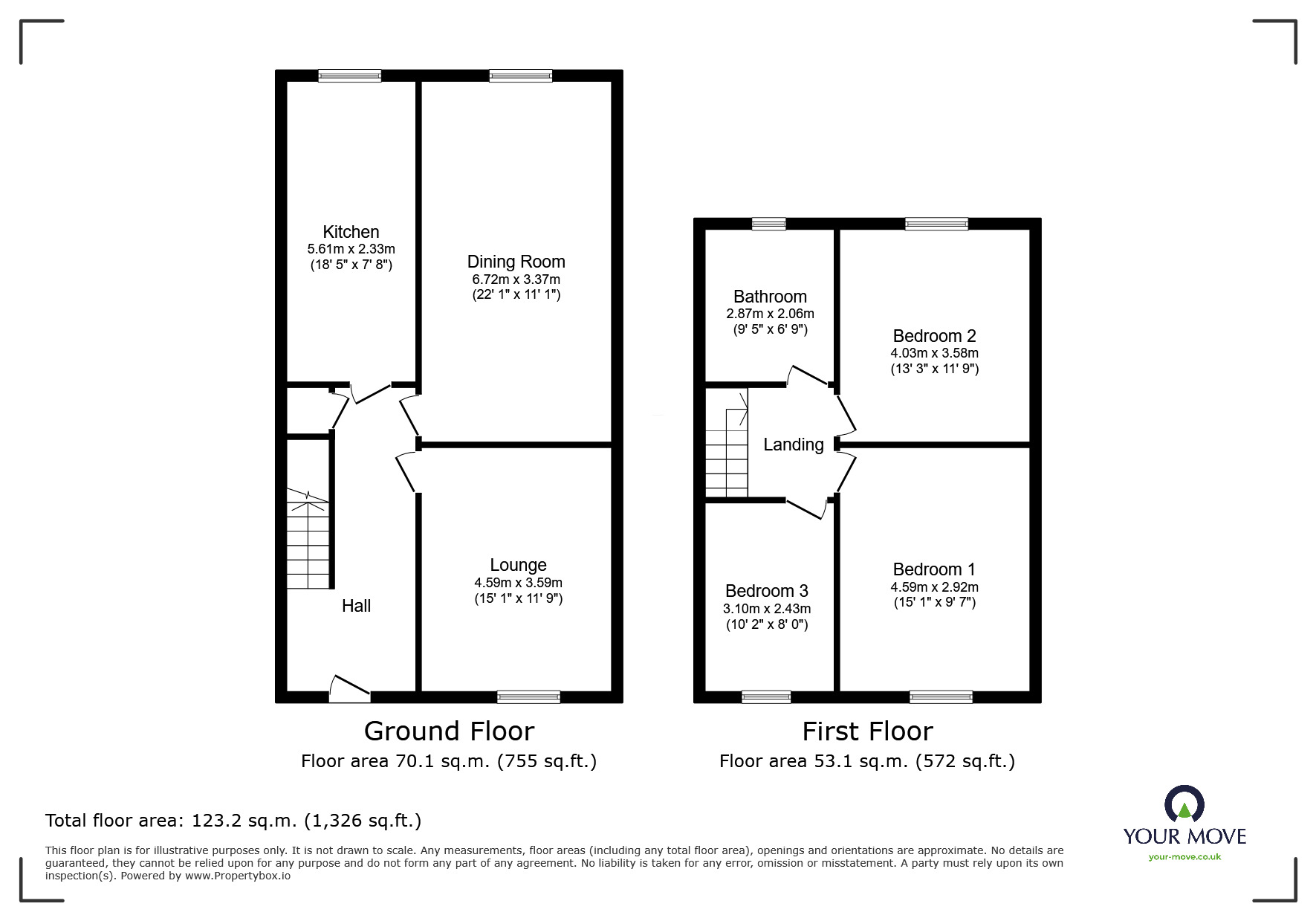 Floorplan of 3 bedroom Semi Detached House for sale, Garden Close, Wallington, SM6