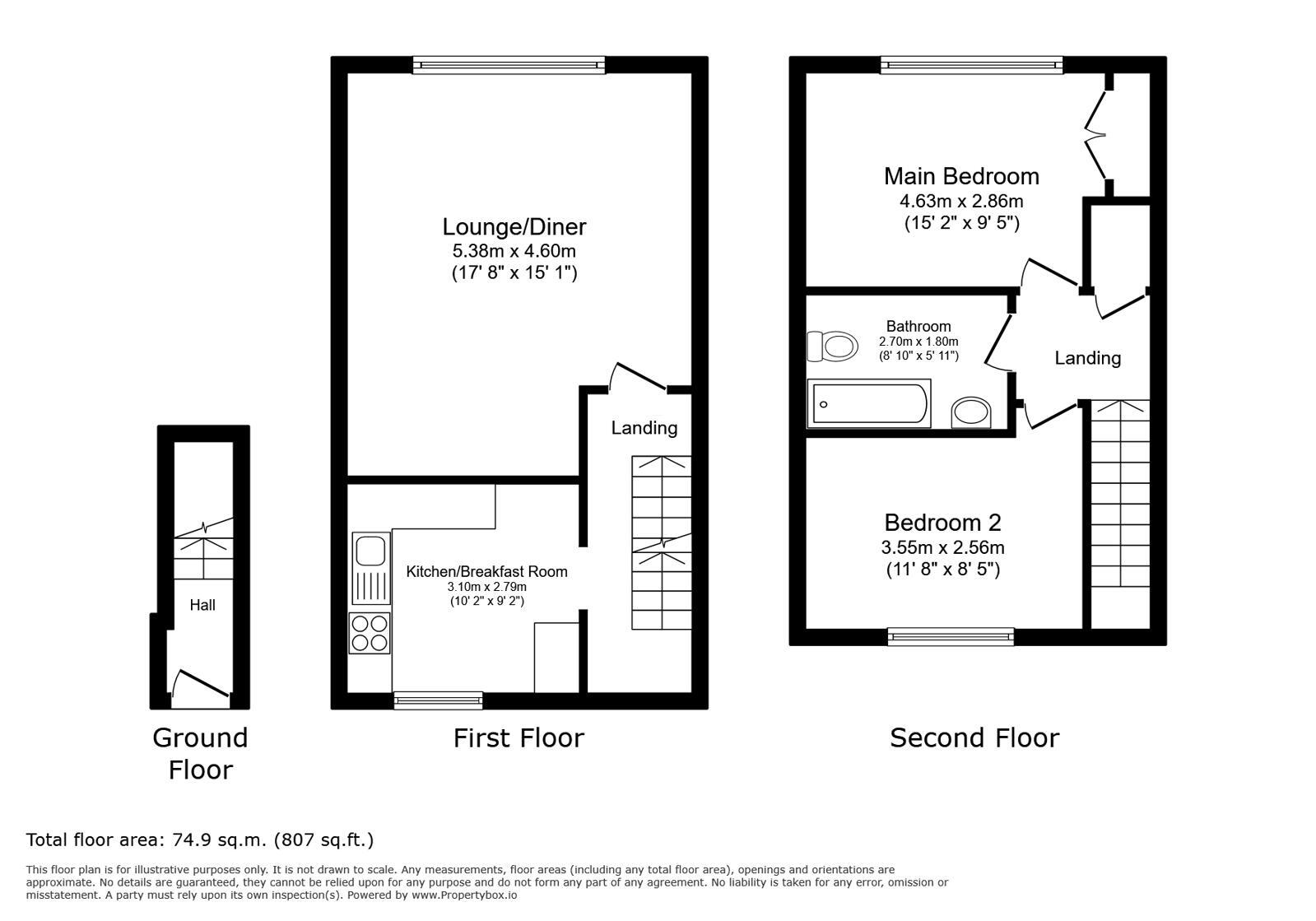Floorplan of 2 bedroom Flat for sale, Waleton Acres, Carew Road, Wallington, SM6