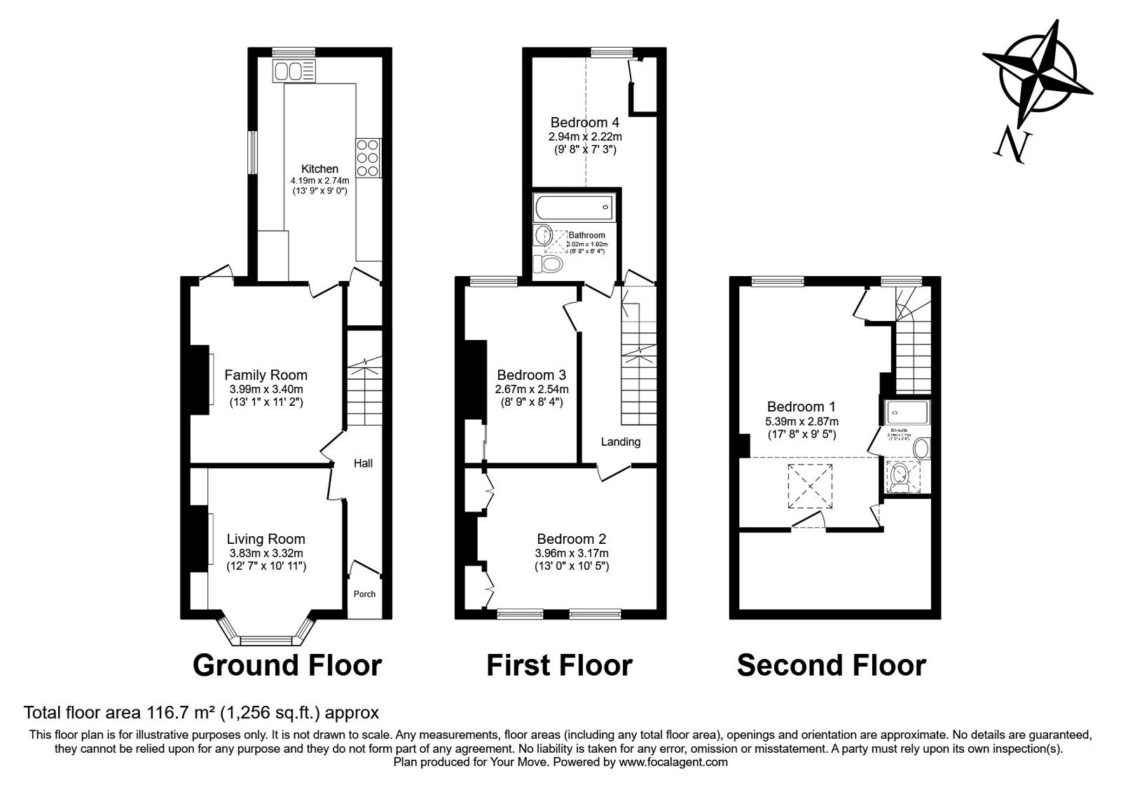 Floorplan of 4 bedroom Mid Terrace House for sale, Mellows Road, Wallington, SM6