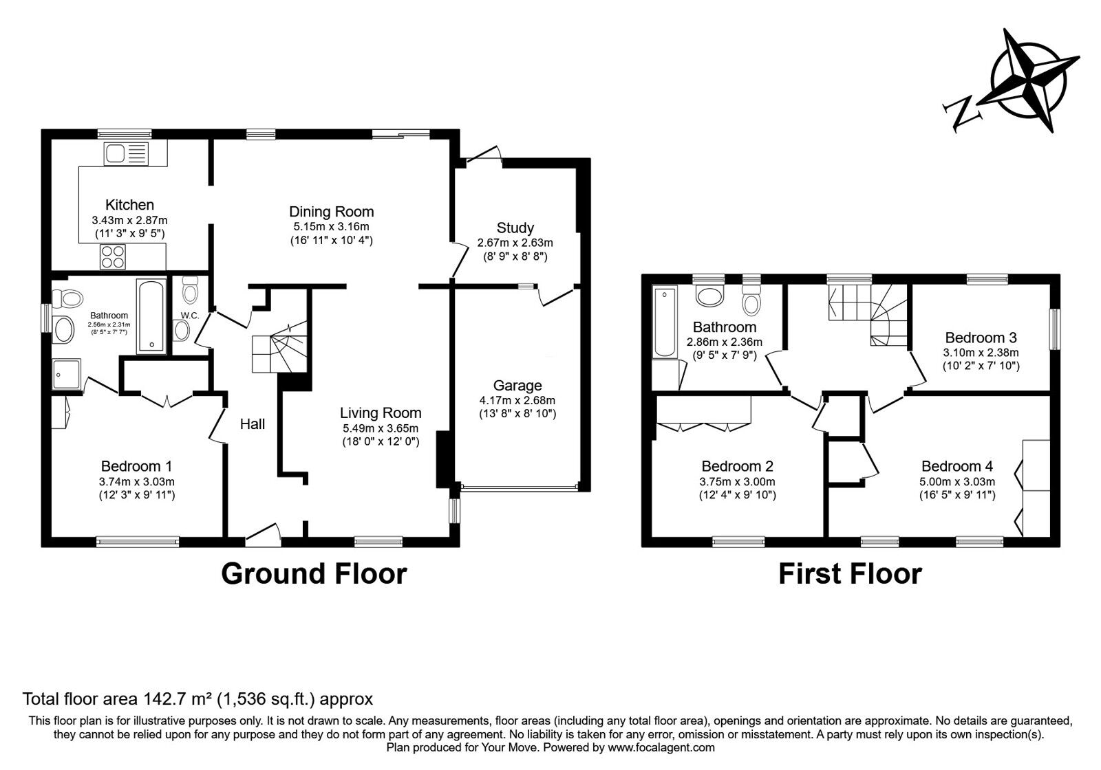 Floorplan of 4 bedroom Detached House for sale, Rookwood Avenue, Wallington, SM6