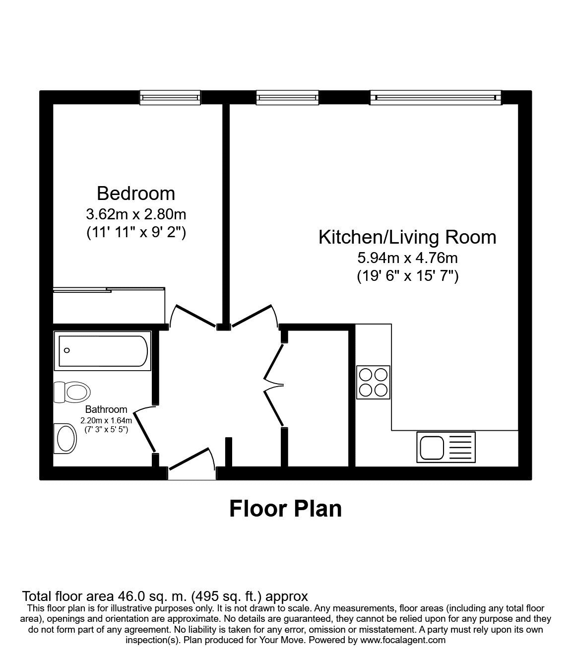 Floorplan of 1 bedroom Flat for sale, Stafford Road, Croydon, CR0