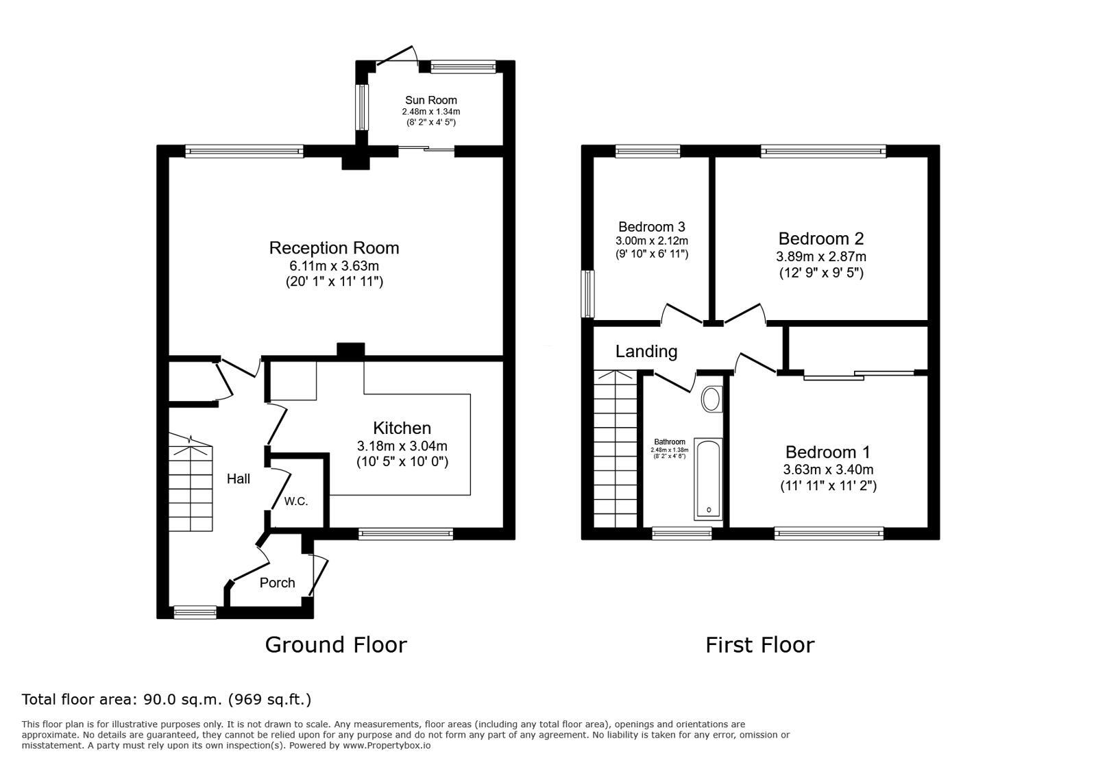 Floorplan of 3 bedroom End Terrace House for sale, Oak Bank, New Addington, Croydon, CR0