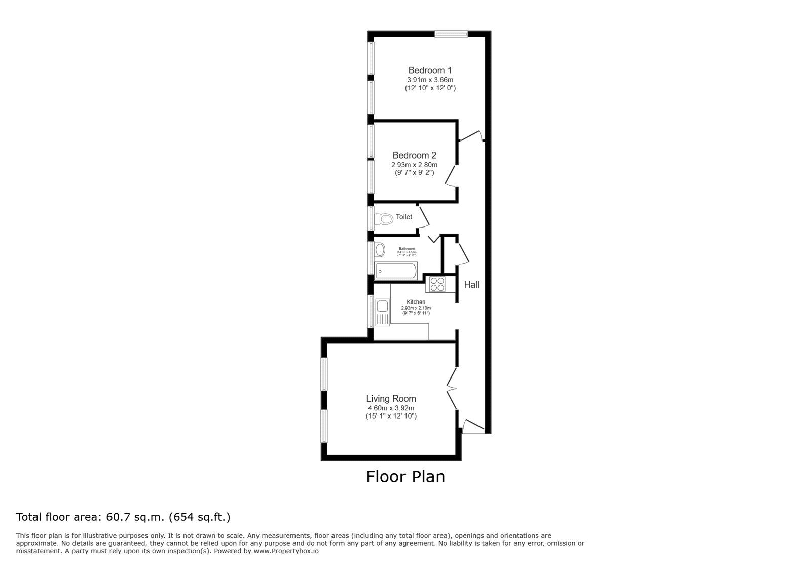 Floorplan of 2 bedroom Flat for sale, Croydon Road, Wallington, SM6