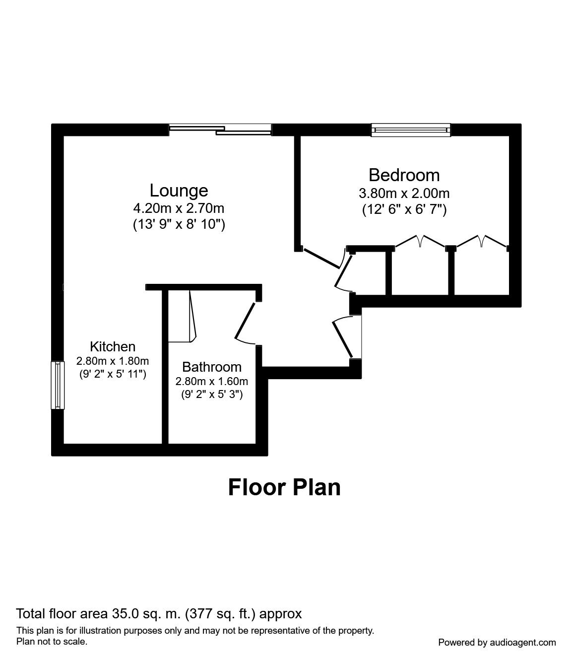 Floorplan of 1 bedroom  Flat to rent, Crombie Close, Waterlooville, Hampshire, PO8