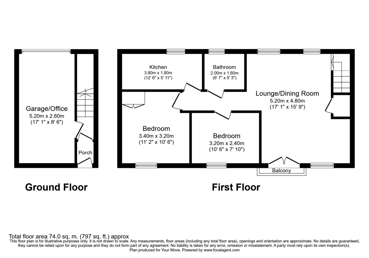 Floorplan of 2 bedroom  Flat to rent, Athens Way, Waterlooville, Hampshire, PO7