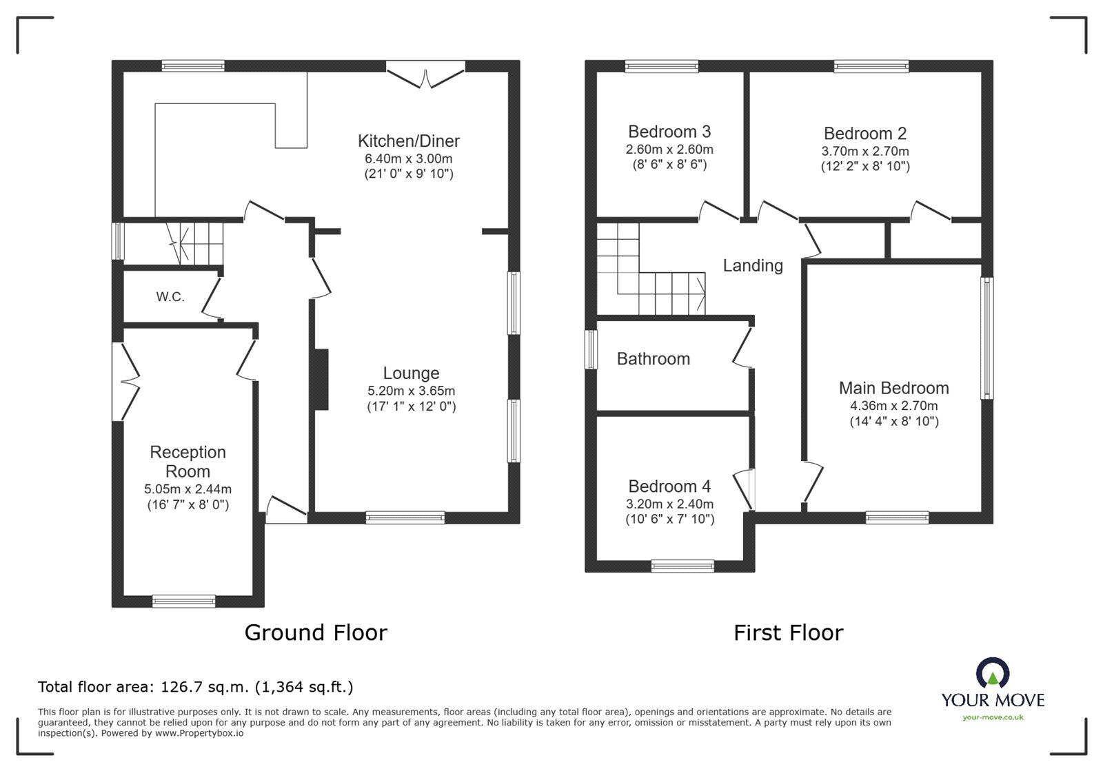 Floorplan of 4 bedroom Detached House for sale, Victoria Road, Hayling Island, Hampshire, PO11