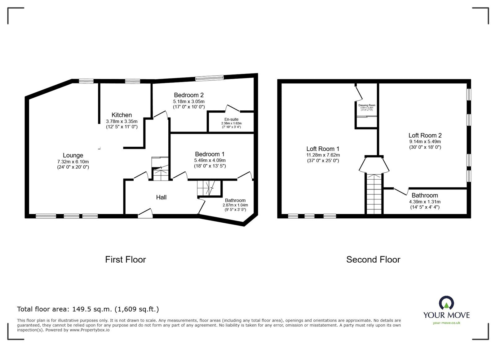 Floorplan of 2 bedroom Flat for sale, Springwell, Havant, Hampshire, PO9
