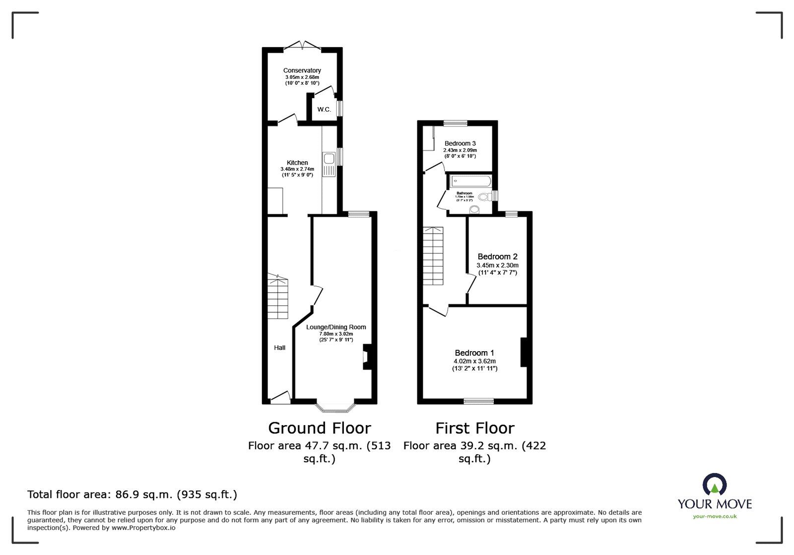Floorplan of 3 bedroom Mid Terrace House for sale, Hatfield Road, Southsea, Hampshire, PO4