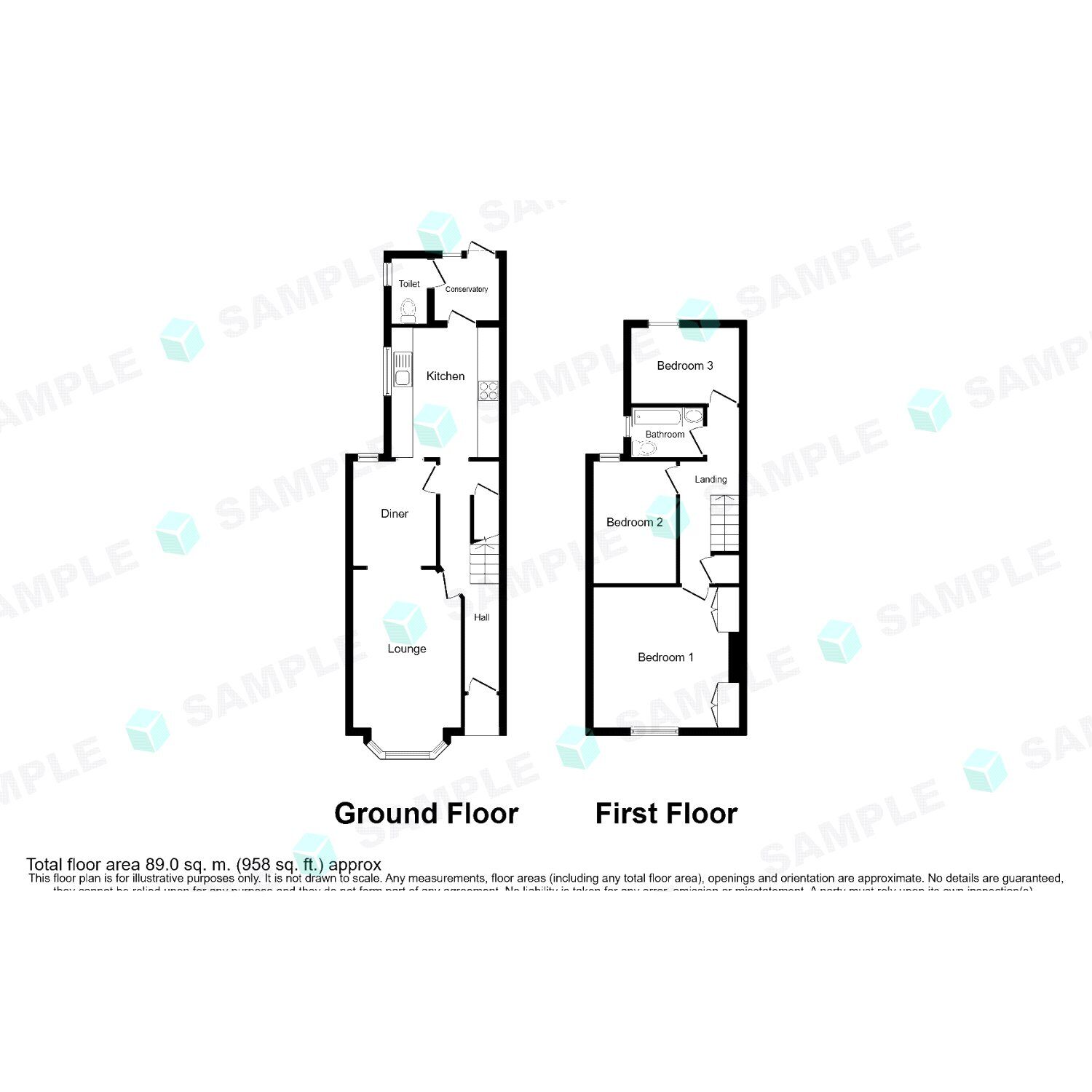 Floorplan of 3 bedroom Mid Terrace House for sale, Westfield Road, Southsea, Hampshire, PO4