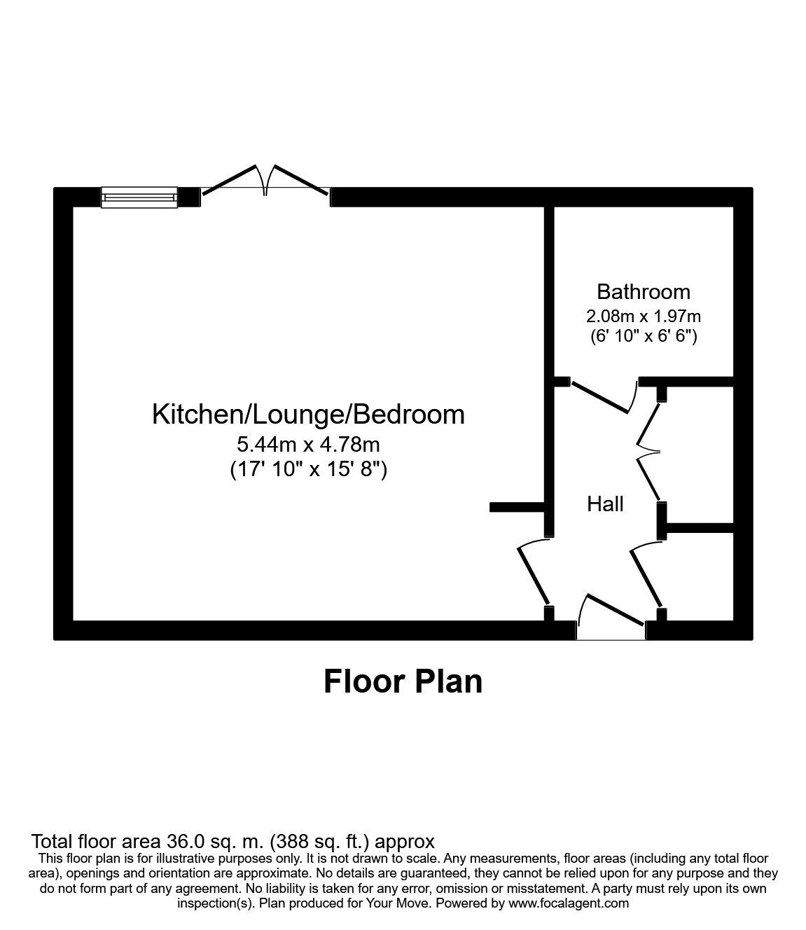 Floorplan of Flat for sale, Admiralty Road, Portsmouth, Hampshire, PO1