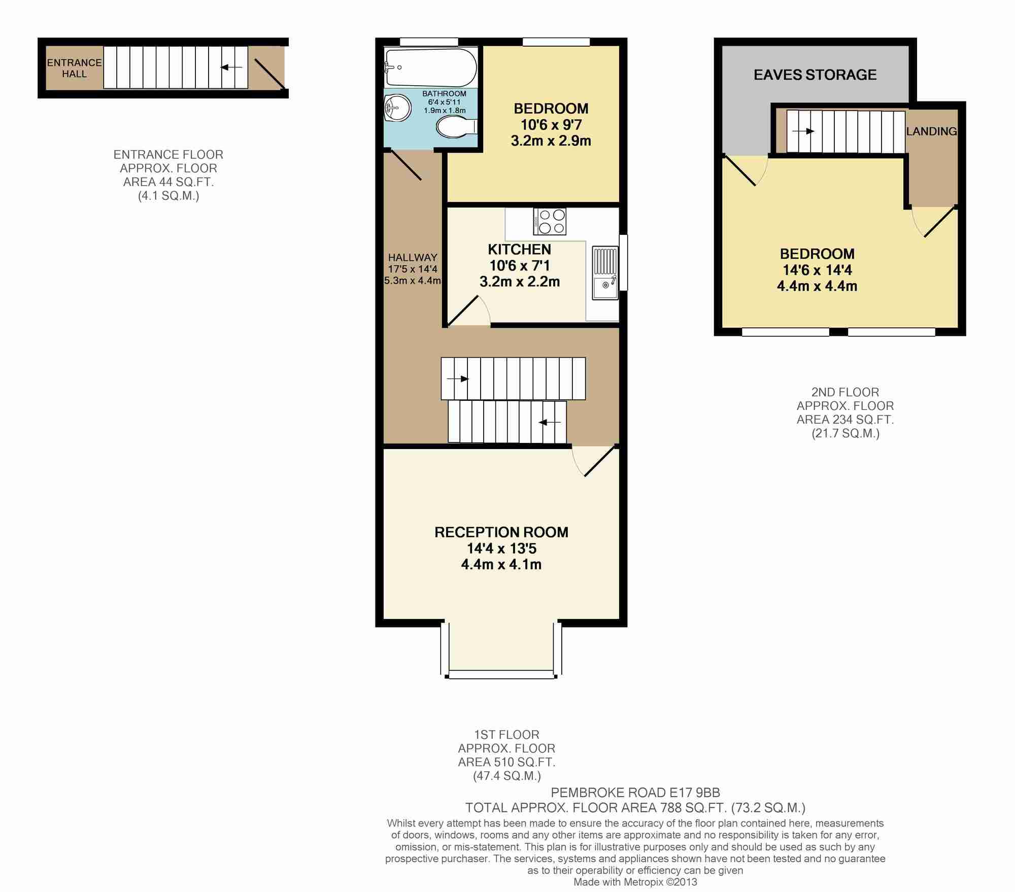 Floorplan of 2 bedroom  Flat to rent, Pembroke Road, Walthamstow, E17