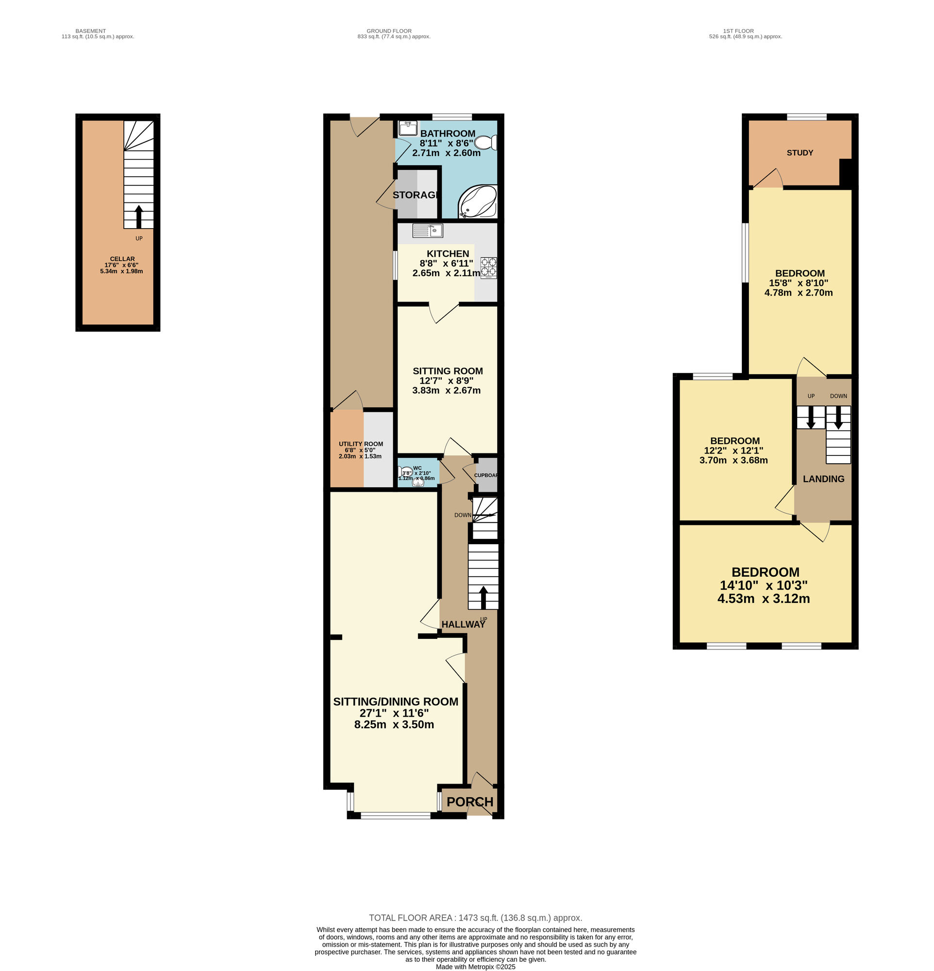 Floorplan of 3 bedroom Mid Terrace House for sale, Neville Road, Forest Gate, E7