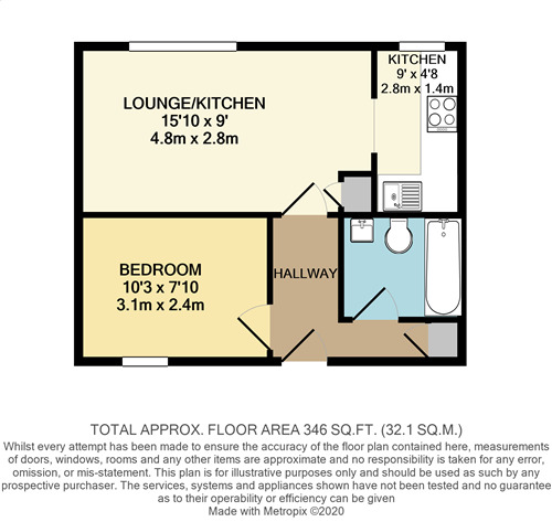 Floorplan of 1 bedroom Flat to rent, Mandeville Court, Chingford, London, E4