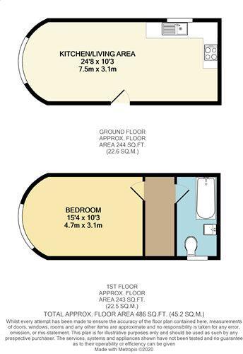 Floorplan of 1 bedroom Flat to rent, Station Road, Walthamstow, London, E17
