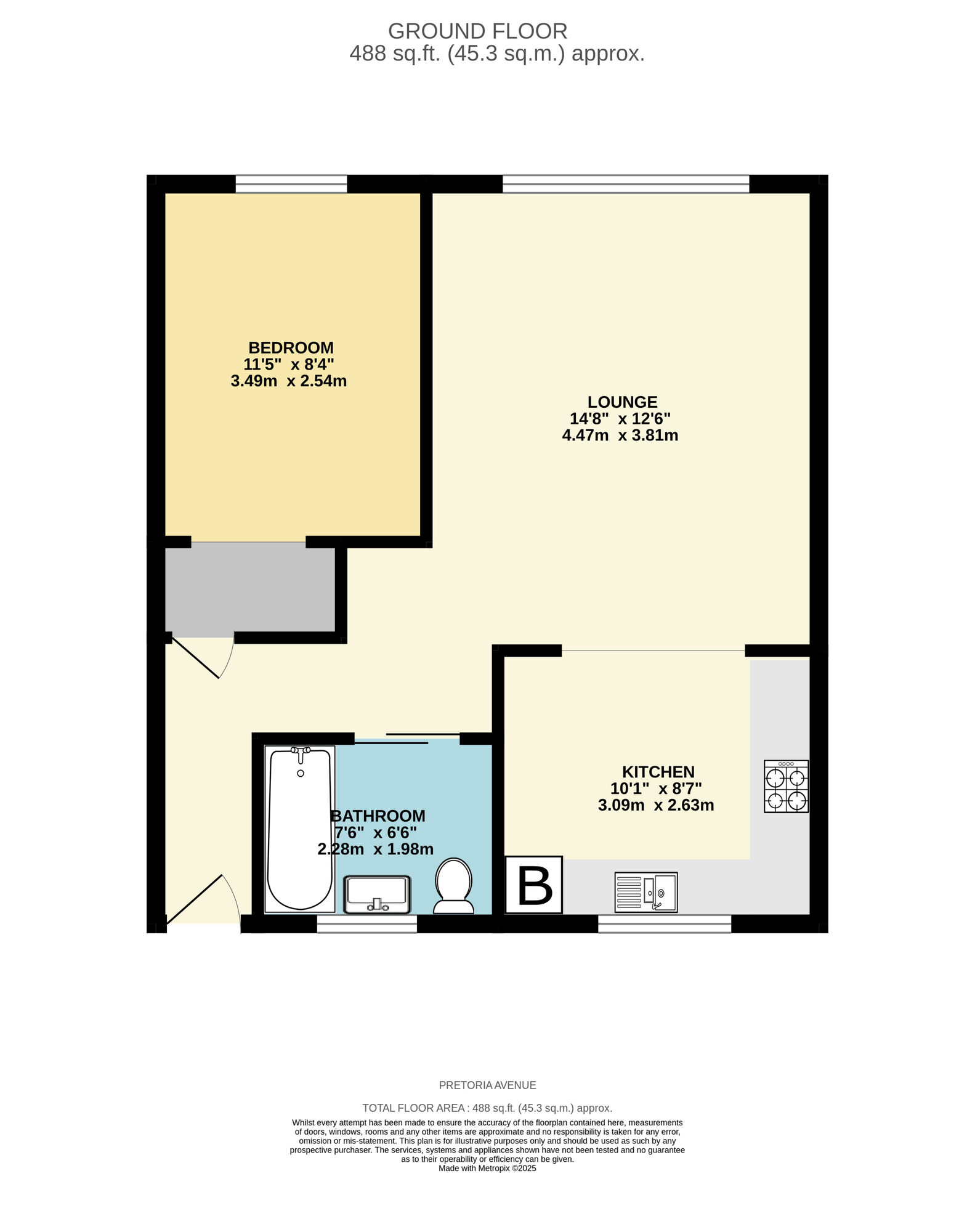 Floorplan of 1 bedroom  Flat for sale, Pretoria Avenue, Walthamstow, London, E17
