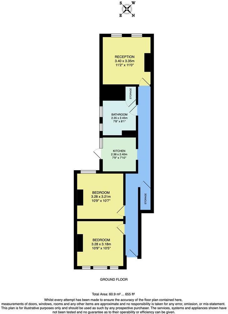 Floorplan of 2 bedroom Flat to rent, Blyth Road, Walthamstow, London, E17