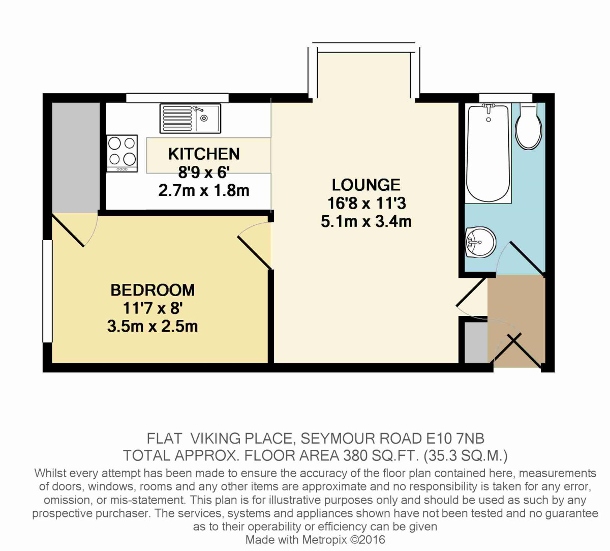 Floorplan of 1 bedroom  Flat to rent, Viking Place, Seymour Road, Leyton, London, E10