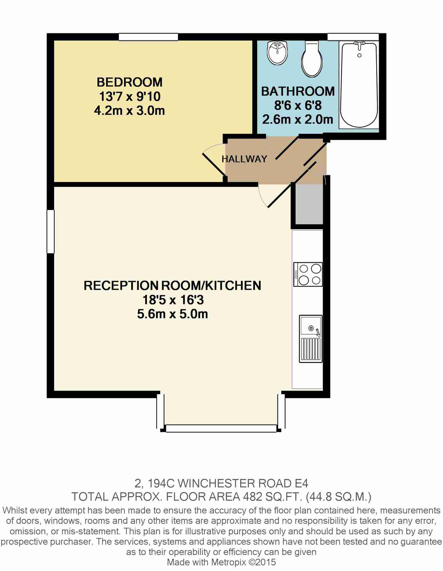 Floorplan of 1 bedroom  Flat to rent, Winchester Road, Chingford, E4