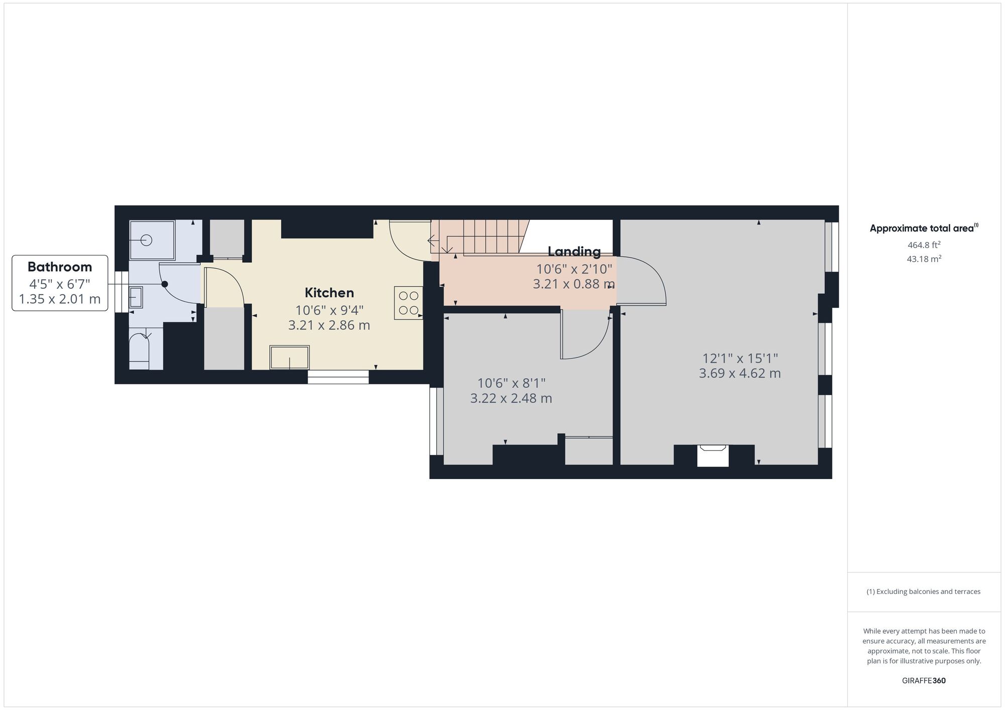 Floorplan of 1 bedroom Flat to rent, Hawarden Road, Walthamstow, London, E17