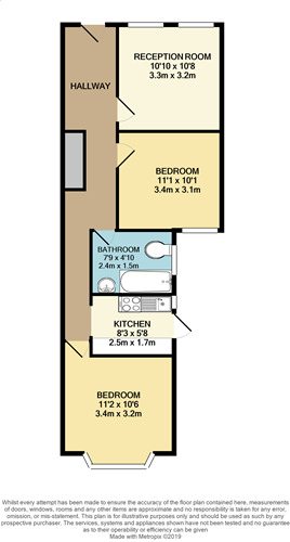 Floorplan of 2 bedroom Flat to rent, Edward Road, Walthamstow, London, E17