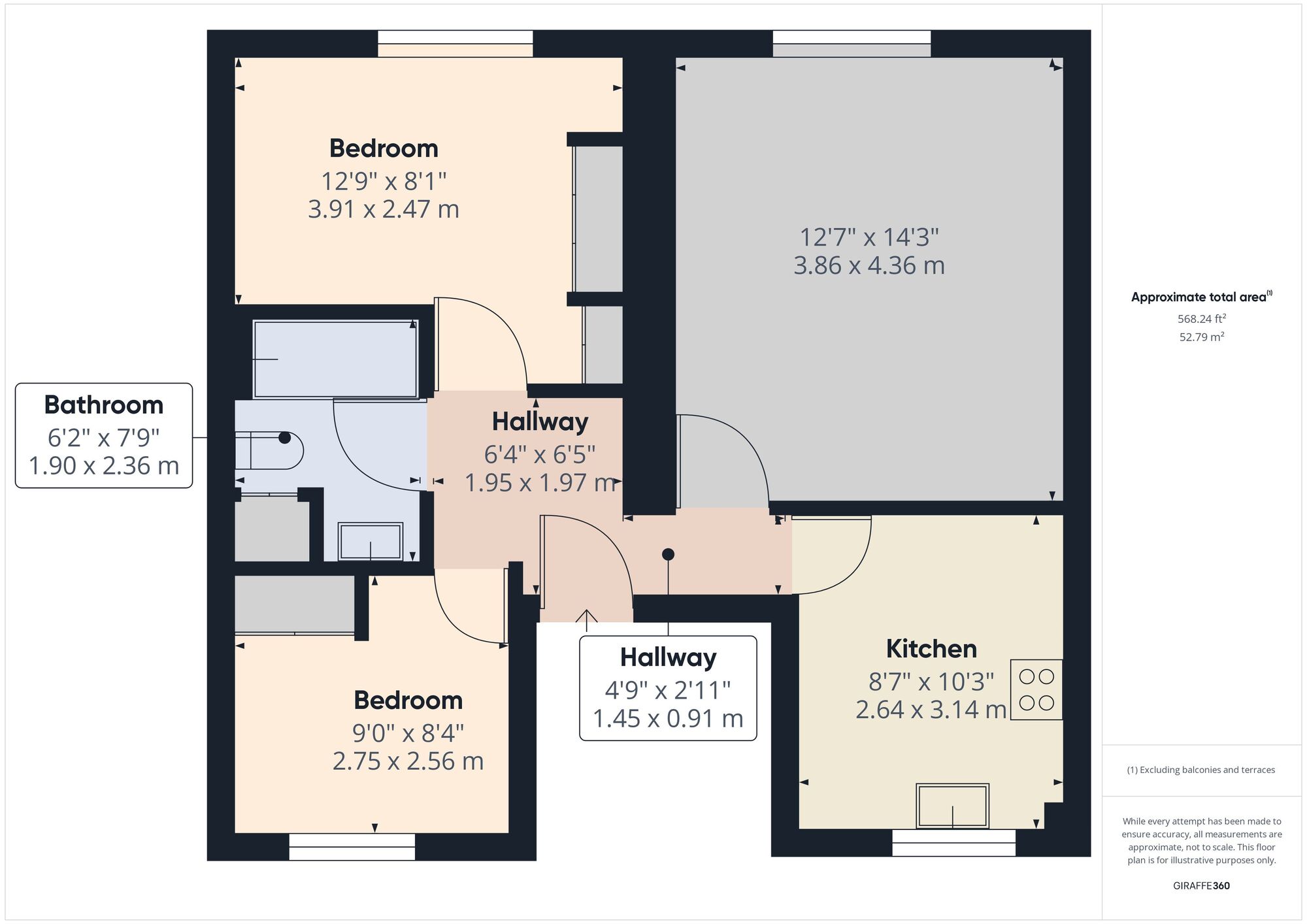 Floorplan of 2 bedroom  Flat to rent, Damask Crescent, London, Newham, E16