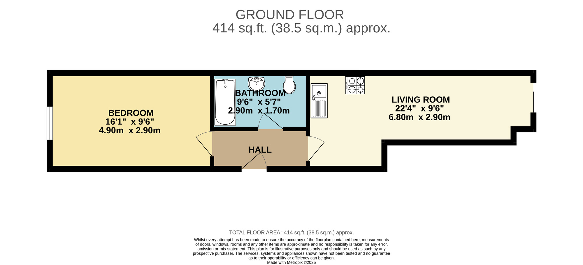 Floorplan of 1 bedroom  Flat to rent, Grosvenor Park Road, Walthamstow, E17