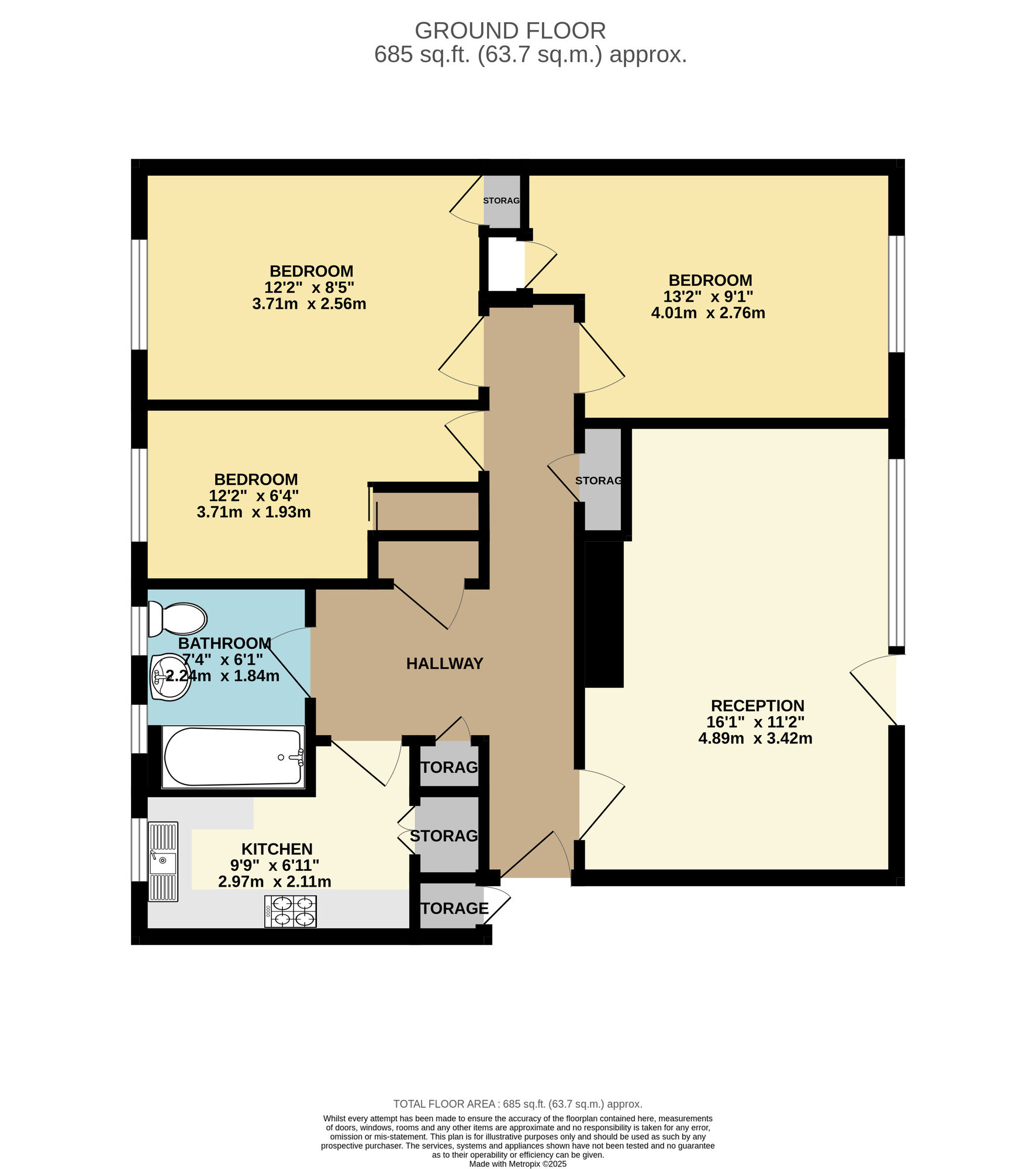 Floorplan of 3 bedroom  Flat for sale, Buxton Drive, London, E11