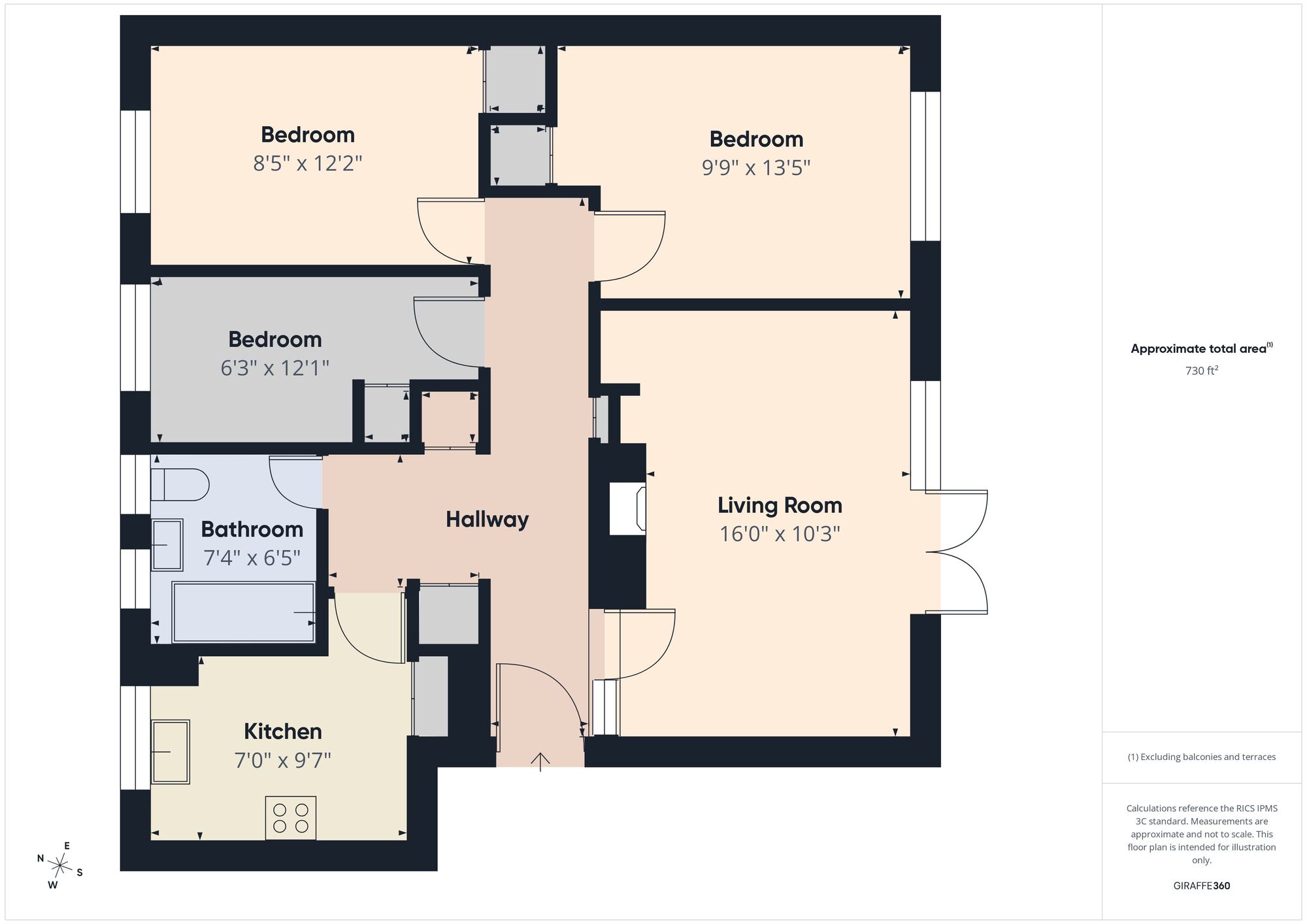 Floorplan of 3 bedroom Flat for sale, Buxton Drive, Snaresbrook, E11