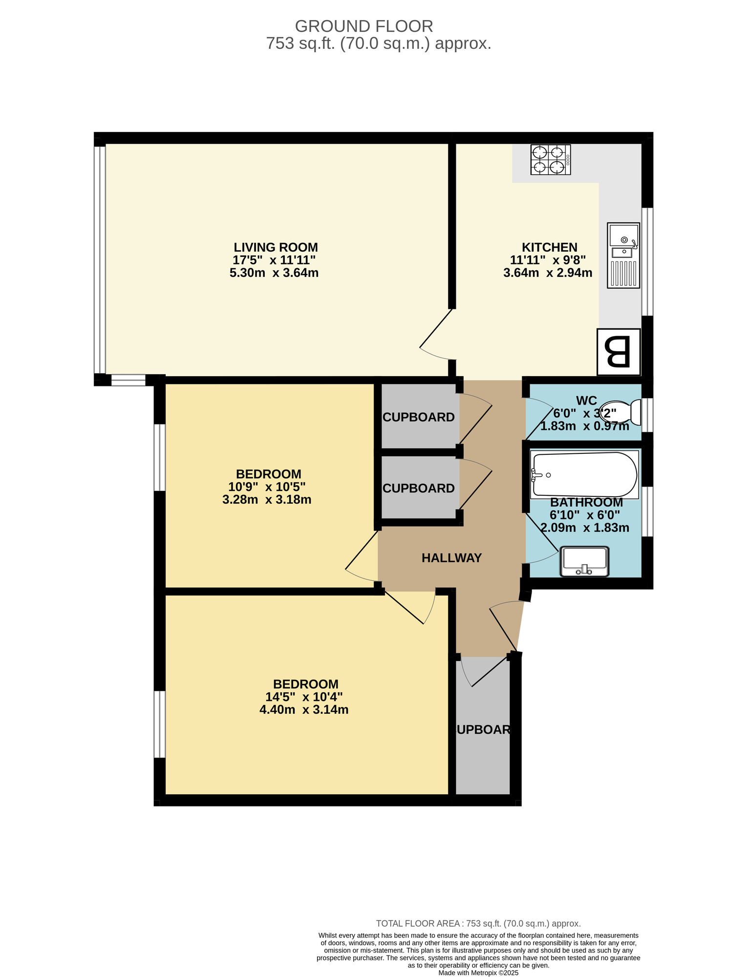 Floorplan of 2 bedroom  Flat for sale, Love Lane, Woodford Green, IG8