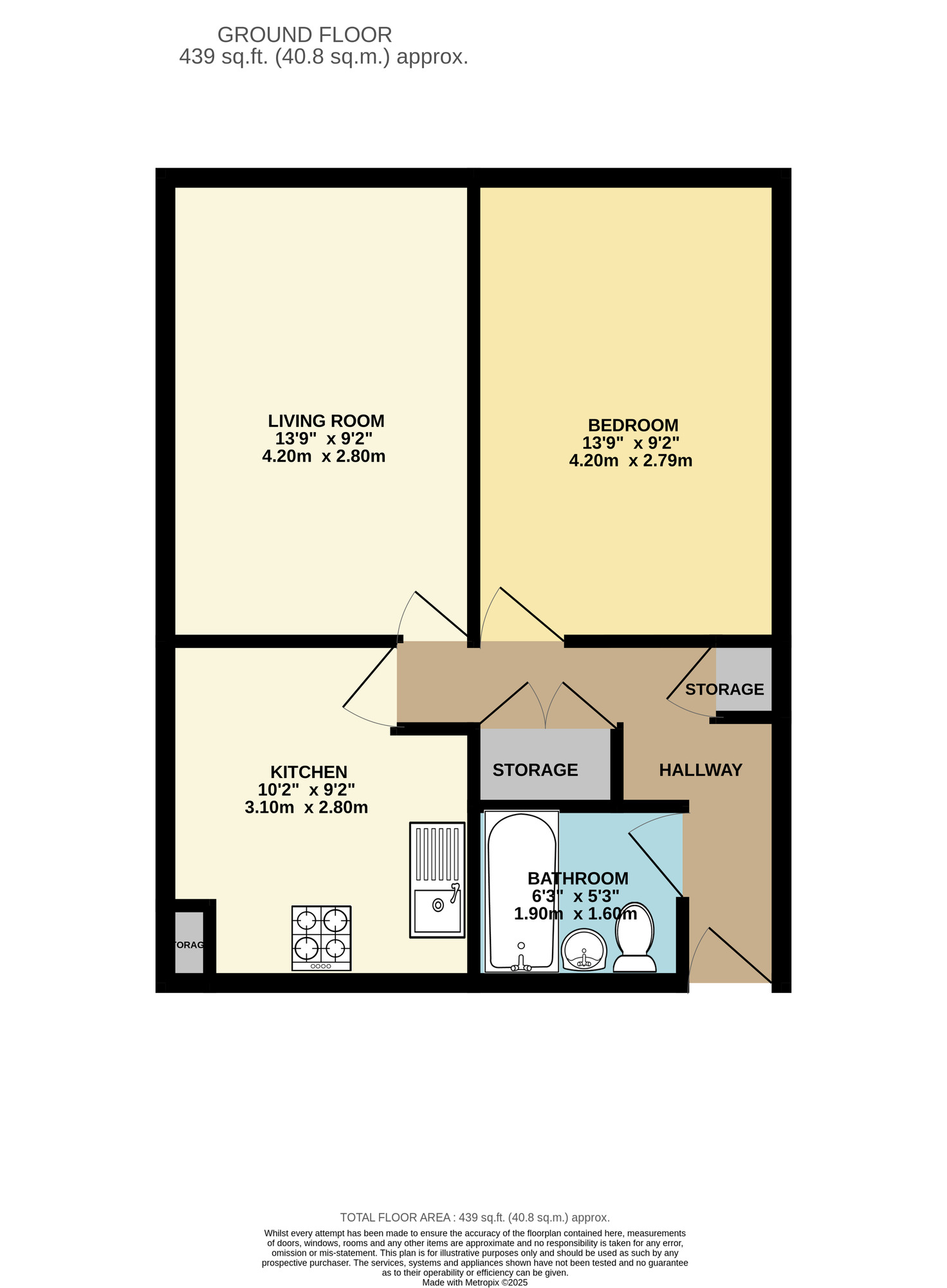 Floorplan of 1 bedroom  Flat to rent, Wood Street, Walthamstow, E17