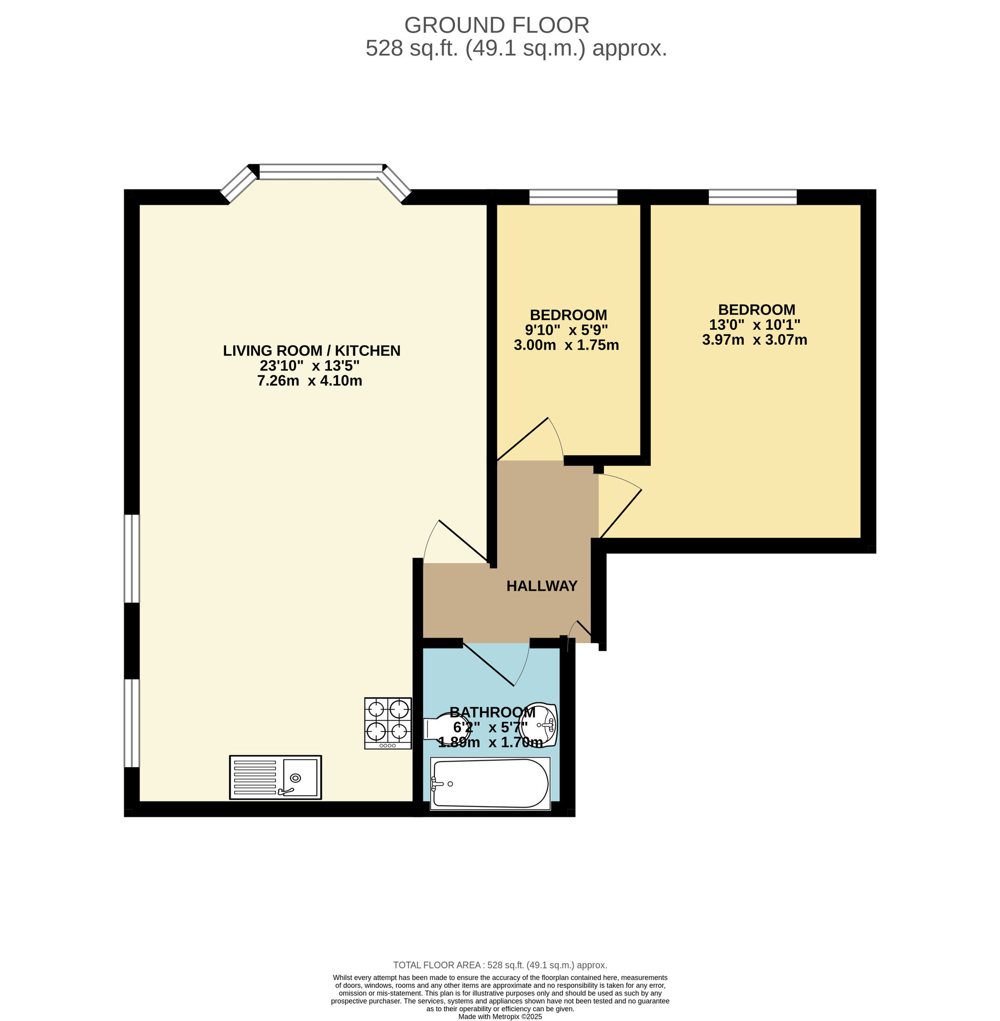 Floorplan of 2 bedroom  Flat to rent, Coleridge Road, Walthamstow, E17