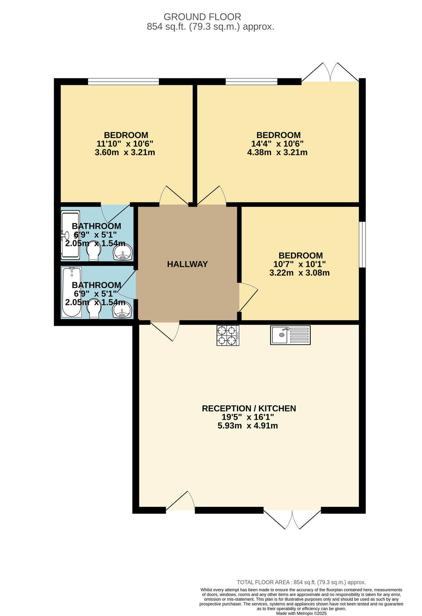 Floorplan of 3 bedroom  Flat to rent, Grosvenor Park Road, Walthamstow, E17