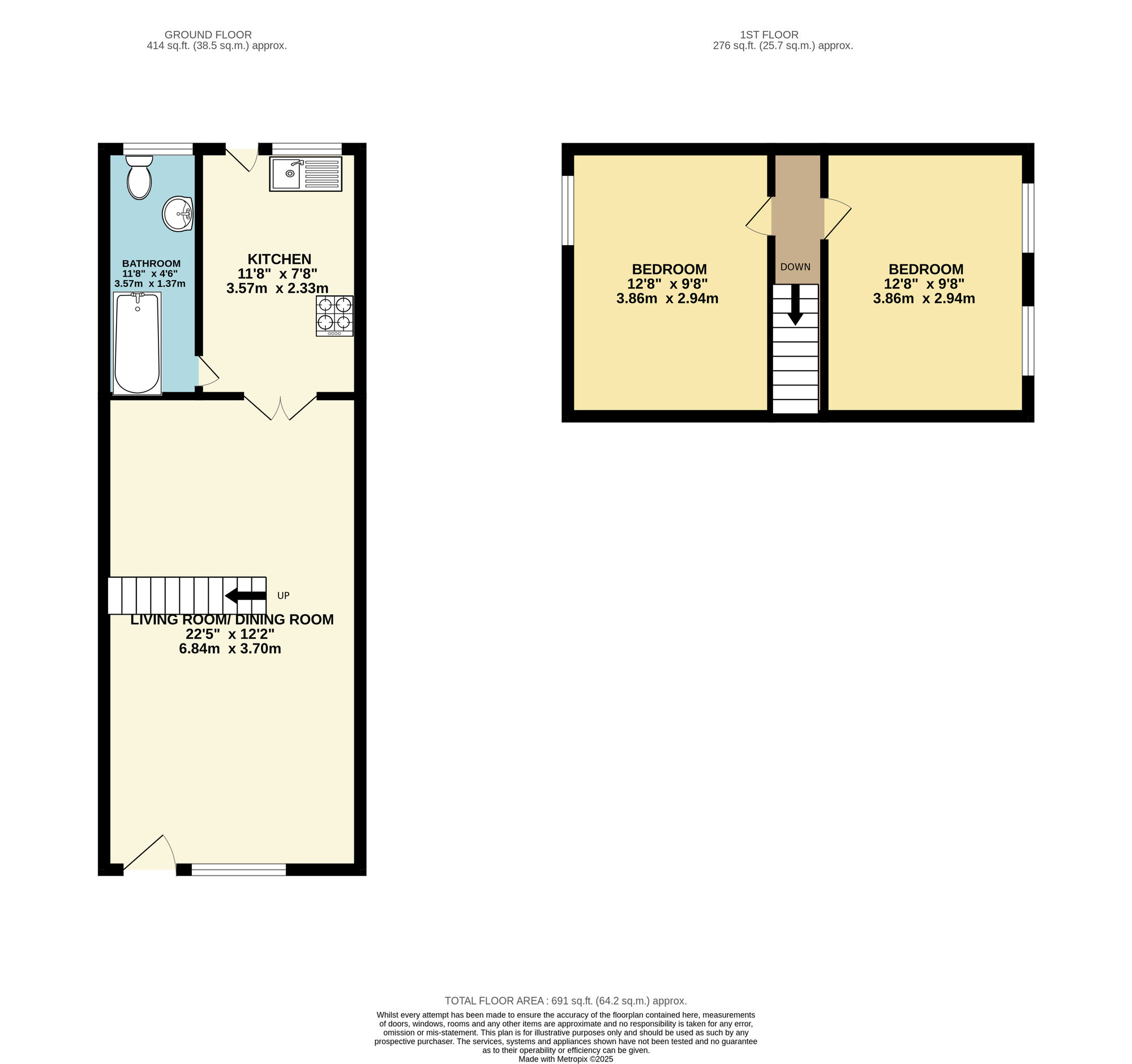 Floorplan of 2 bedroom  House to rent, Garfield Road, Plaistow, E13