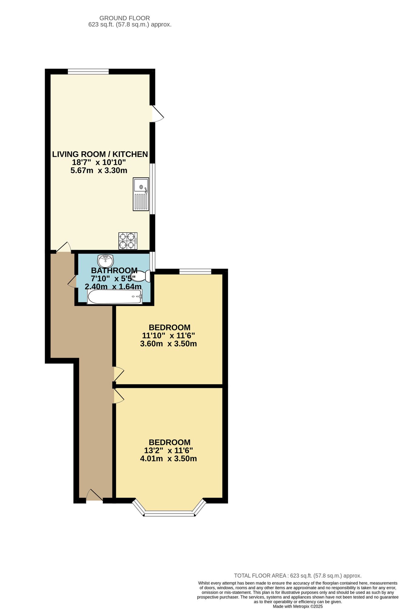 Floorplan of 2 bedroom  Flat to rent, Albert Road, Leyton, E10
