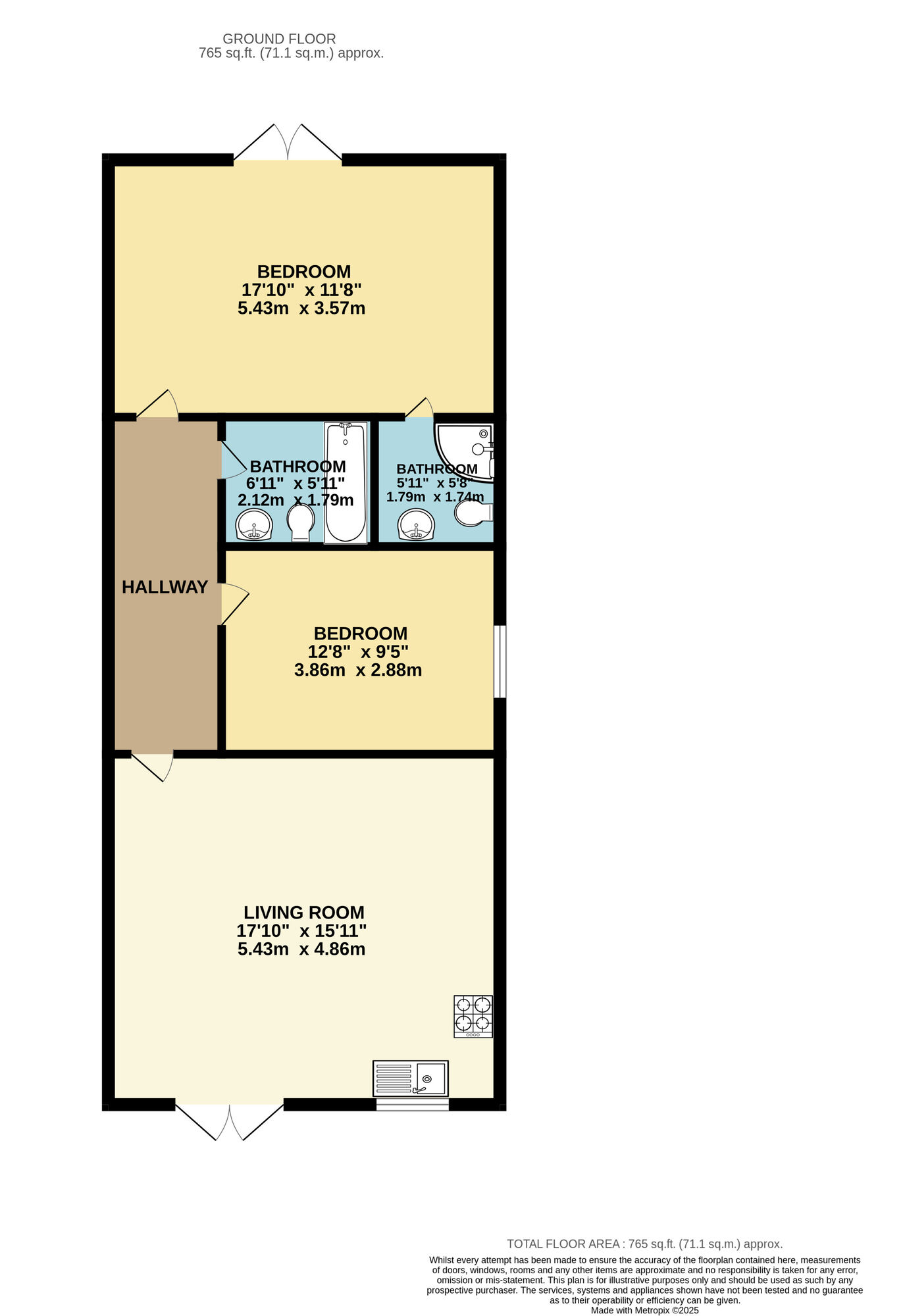 Floorplan of 2 bedroom  Flat to rent, Mission Grove, Walthamstow, E17
