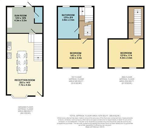 Floorplan of 2 bedroom House to rent, Lynmouth Road, Walthamstow, E17