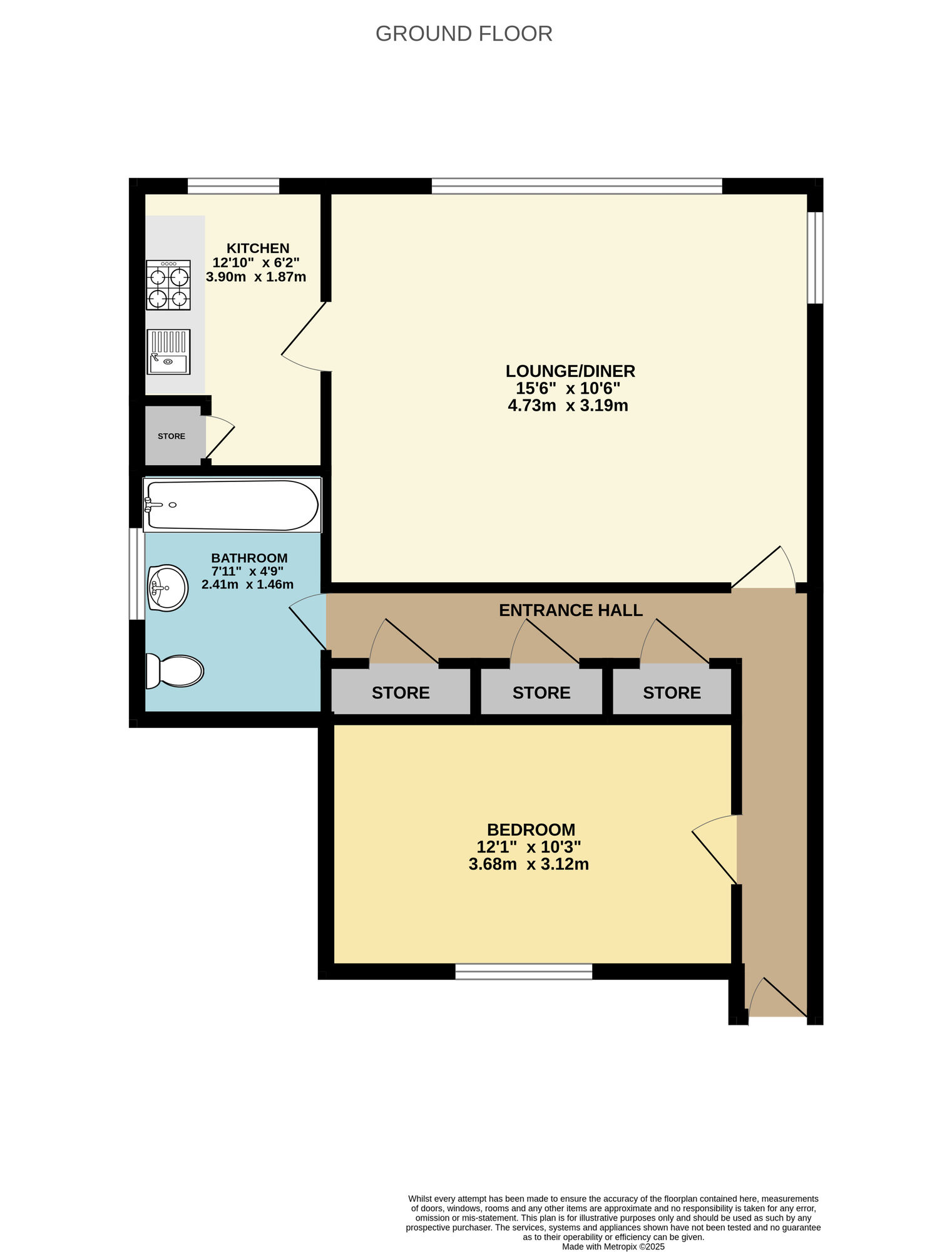 Floorplan of 1 bedroom  Flat to rent, Wood Street, Walthamstow, E17