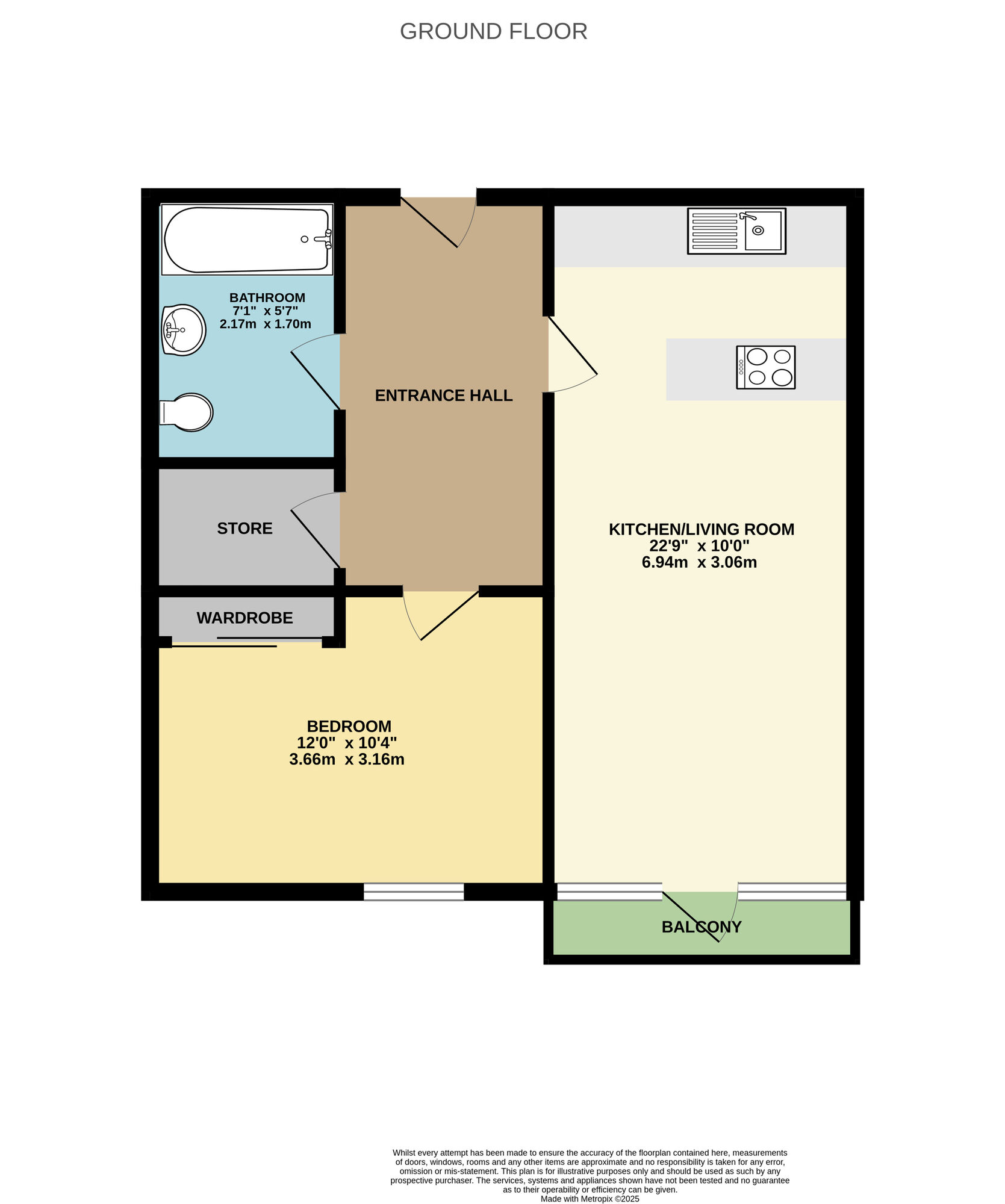 Floorplan of 1 bedroom  Flat to rent, Hillyfield, Walthamstow, E17