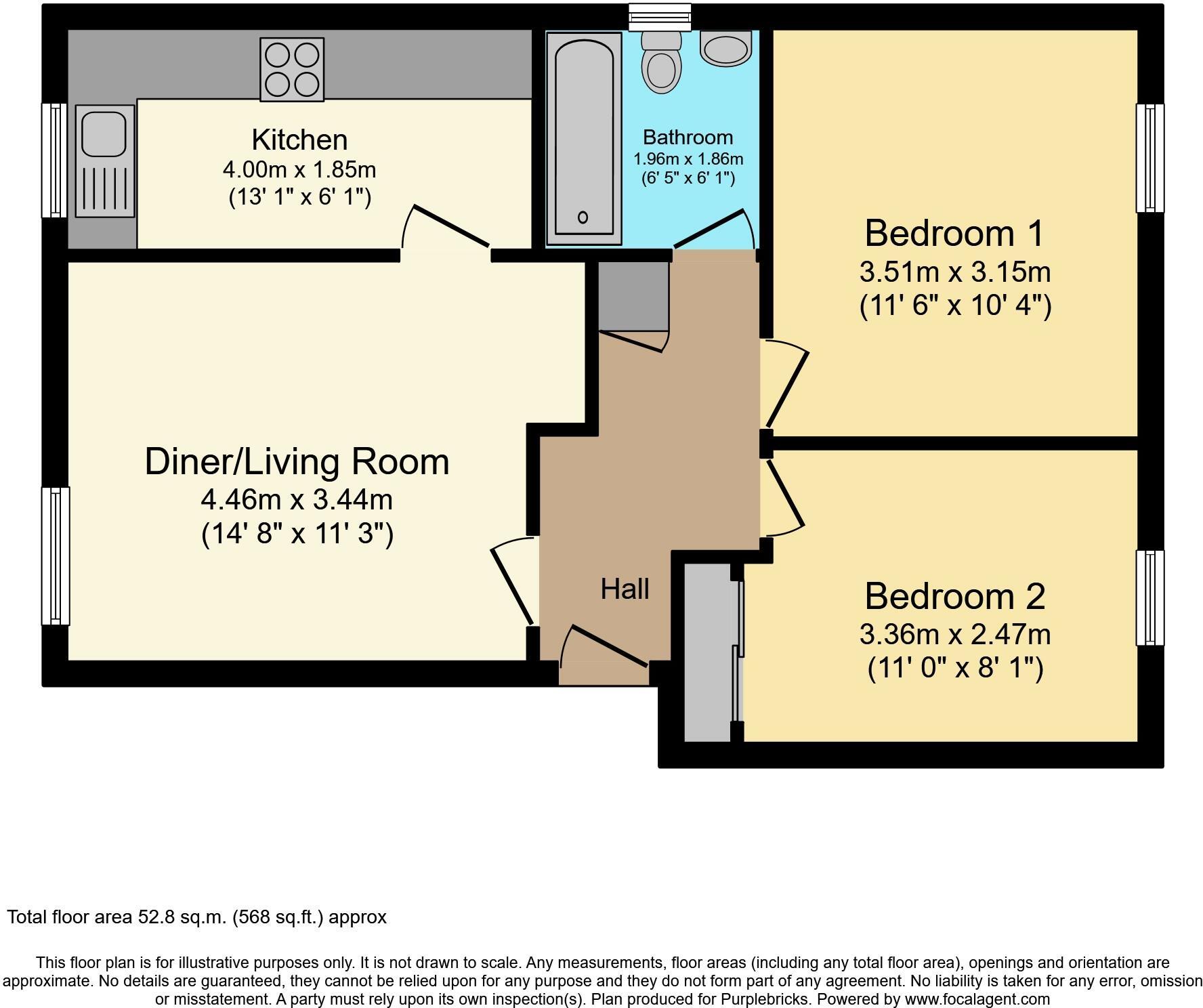 Floorplan of 2 bedroom  Flat to rent, Bryony Close, Loughton, IG10
