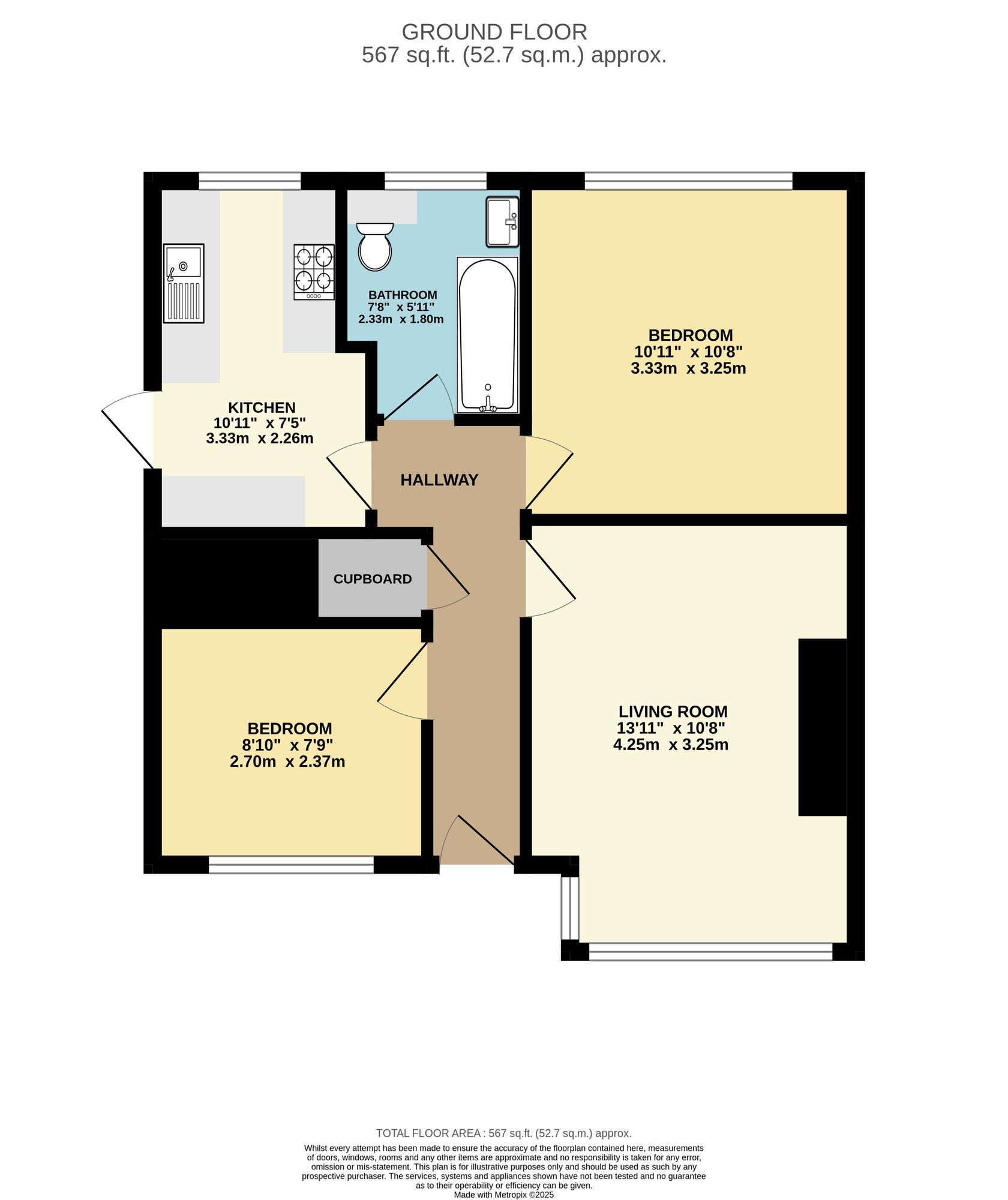 Floorplan of 2 bedroom  Flat for sale, Rolls Park Avenue, Chingford, E4