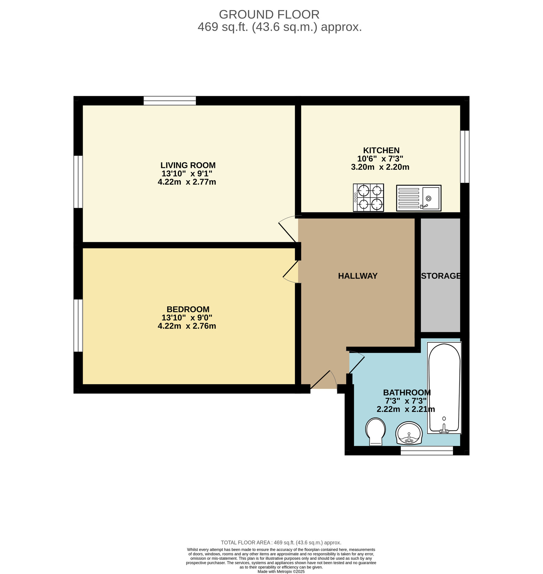 Floorplan of 1 bedroom  Flat to rent, Wood Street, London, E17