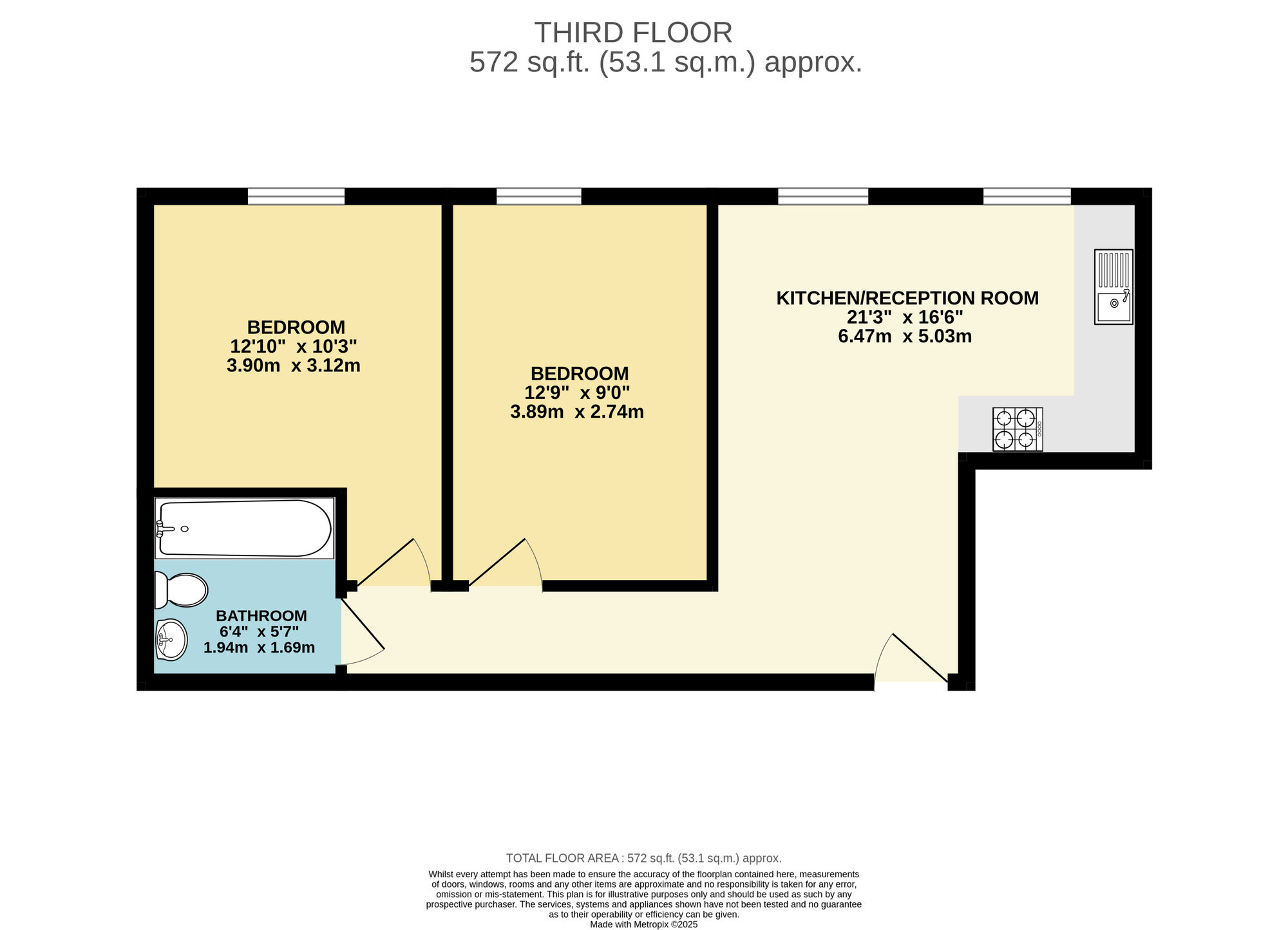 Floorplan of 2 bedroom  Flat for sale, Eastwood Close, South Woodford, E18