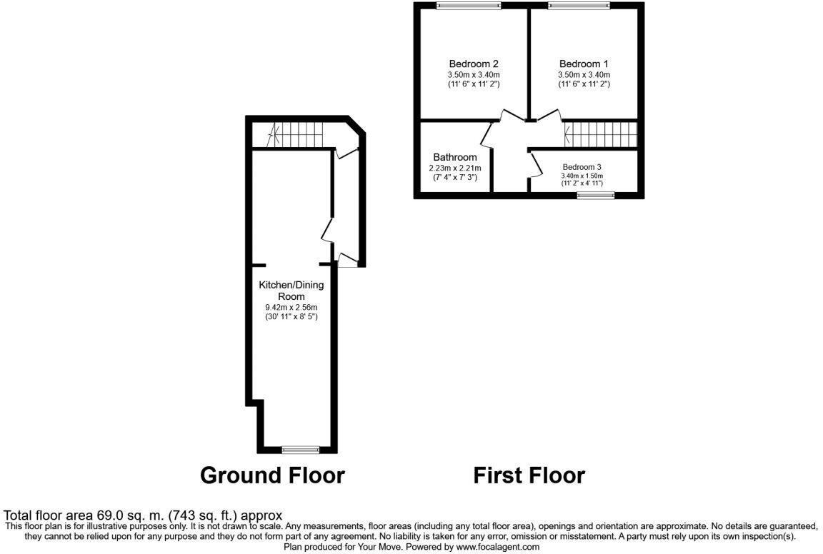 Floorplan of 2 bedroom  Flat to rent, Oyster Mews, Forest Gate, E7