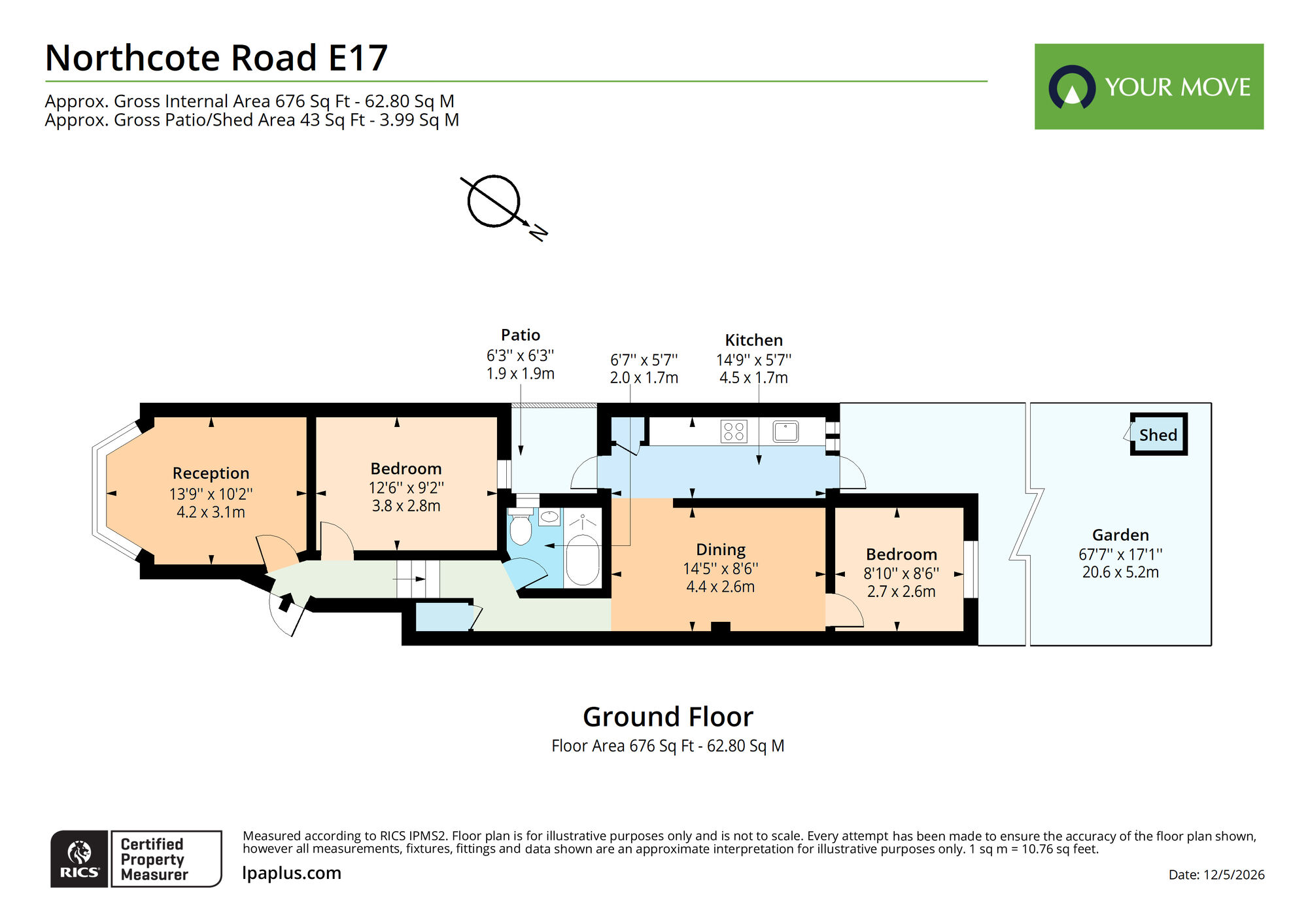 Floorplan of 3 bedroom Flat for sale, Northcote Road, Walthamstow, E17
